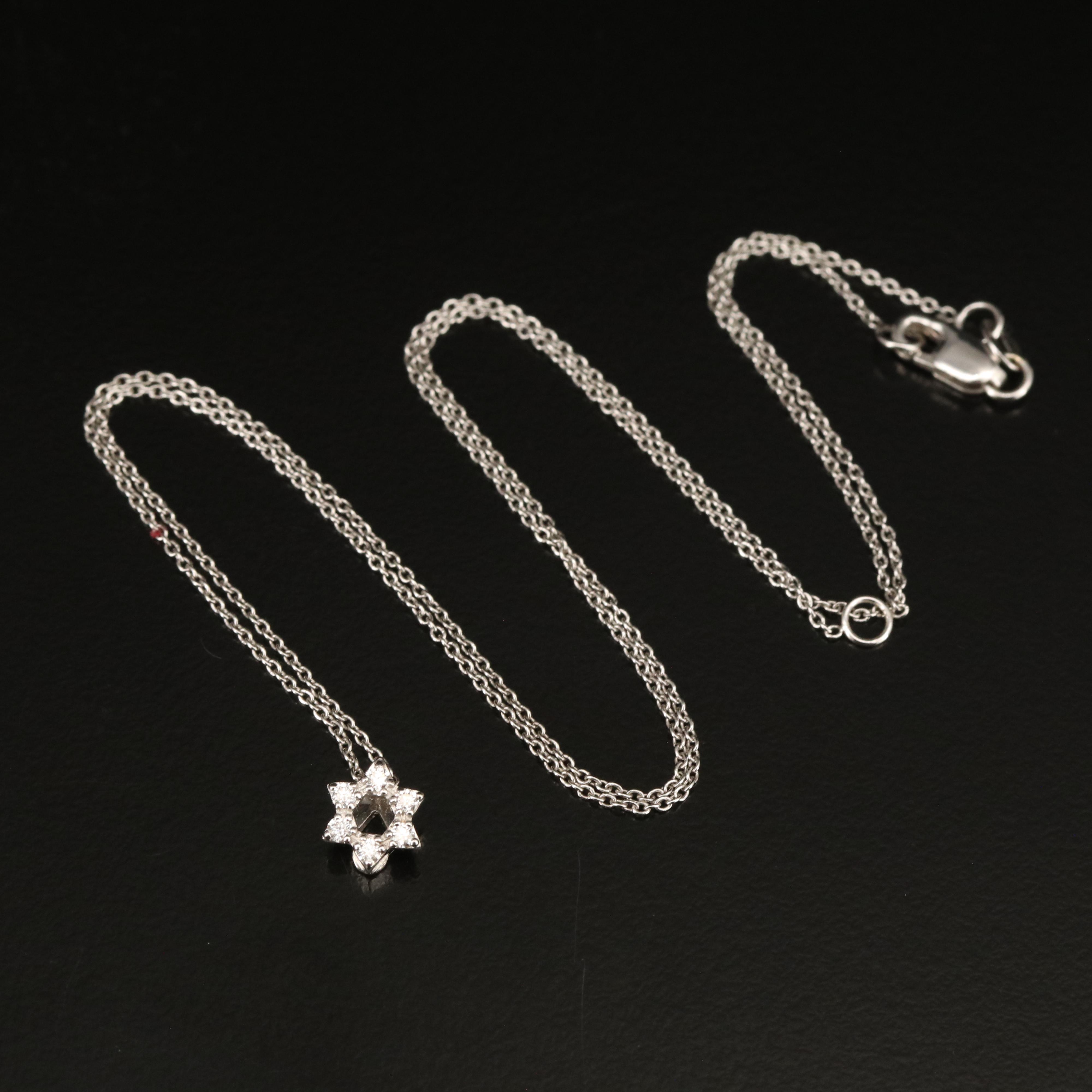 Roberto Coin 18K 0.09 CTW Star of David Pendant Necklace