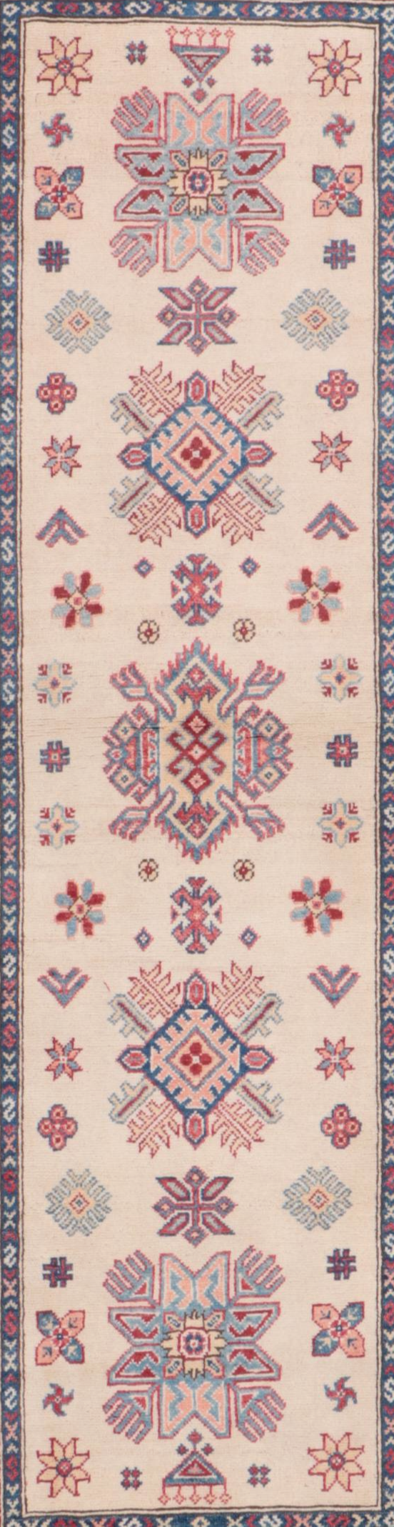 2'7 x 7'8 Hand-Knotted Pakistani Kazak-Style Carpet Runner