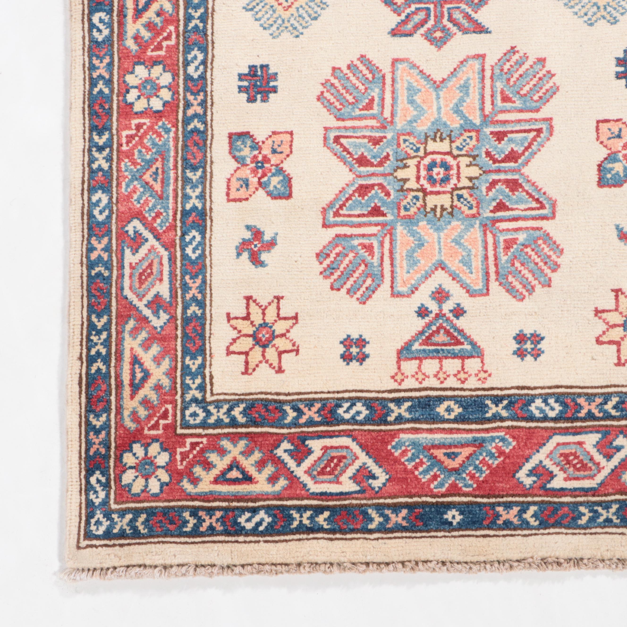 2'7 x 7'8 Hand-Knotted Pakistani Kazak-Style Carpet Runner