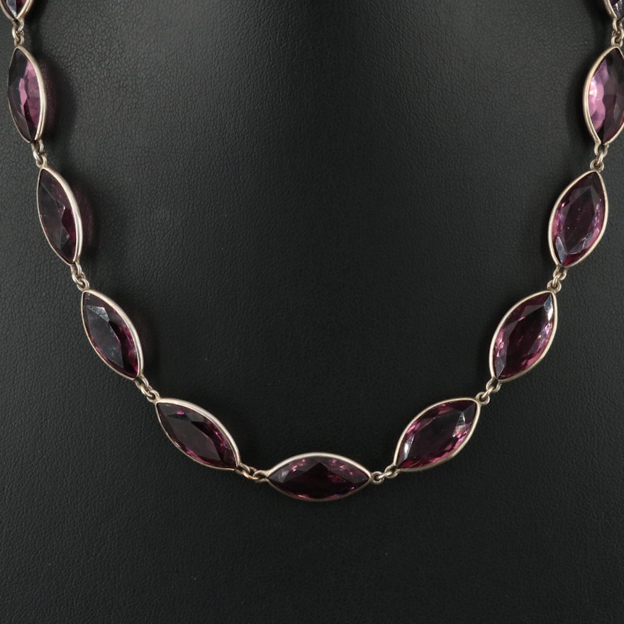 Sterling Glass Necklace
