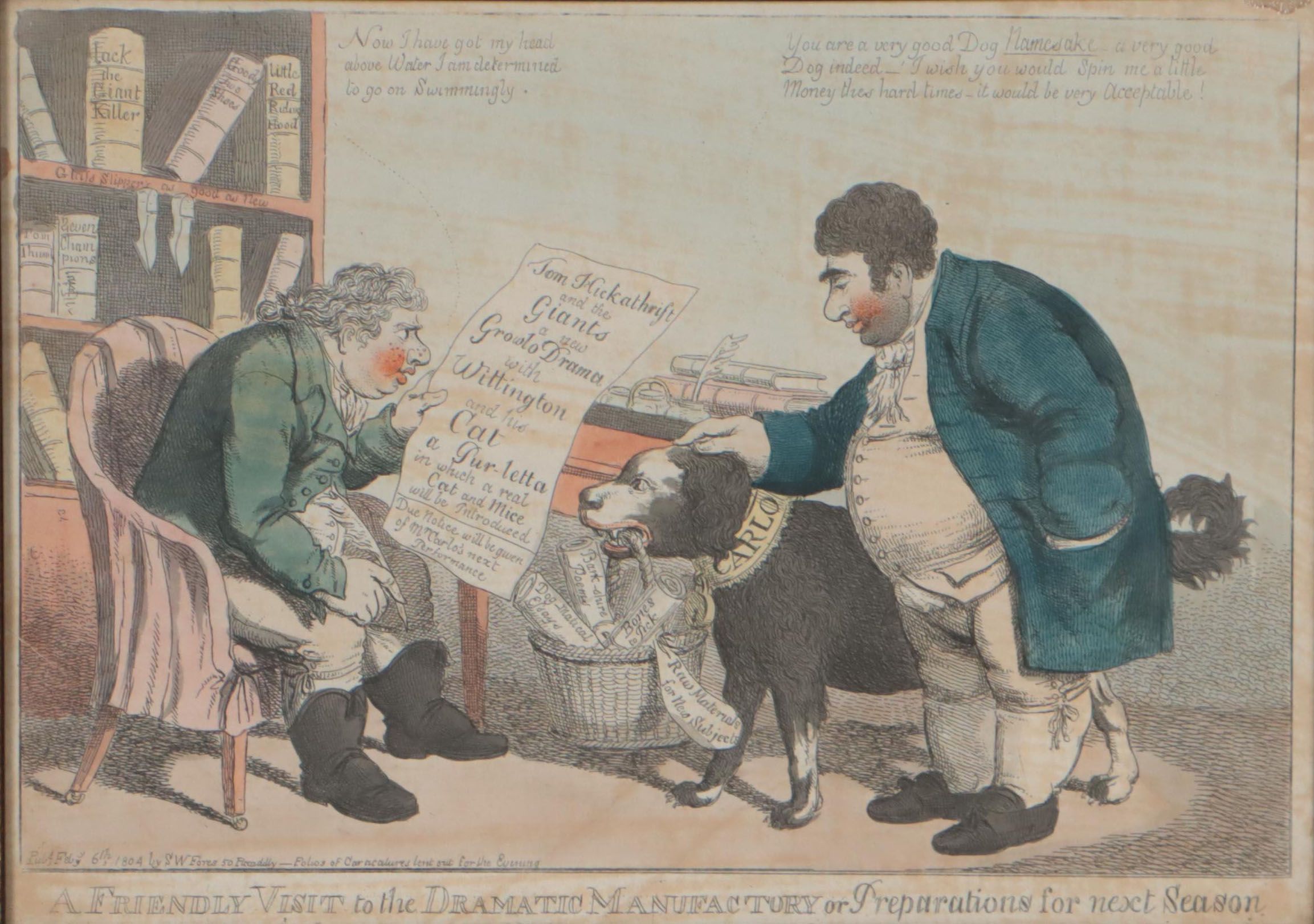 Hand-Colored Lithograph After Charles Williams of Political Cartoon