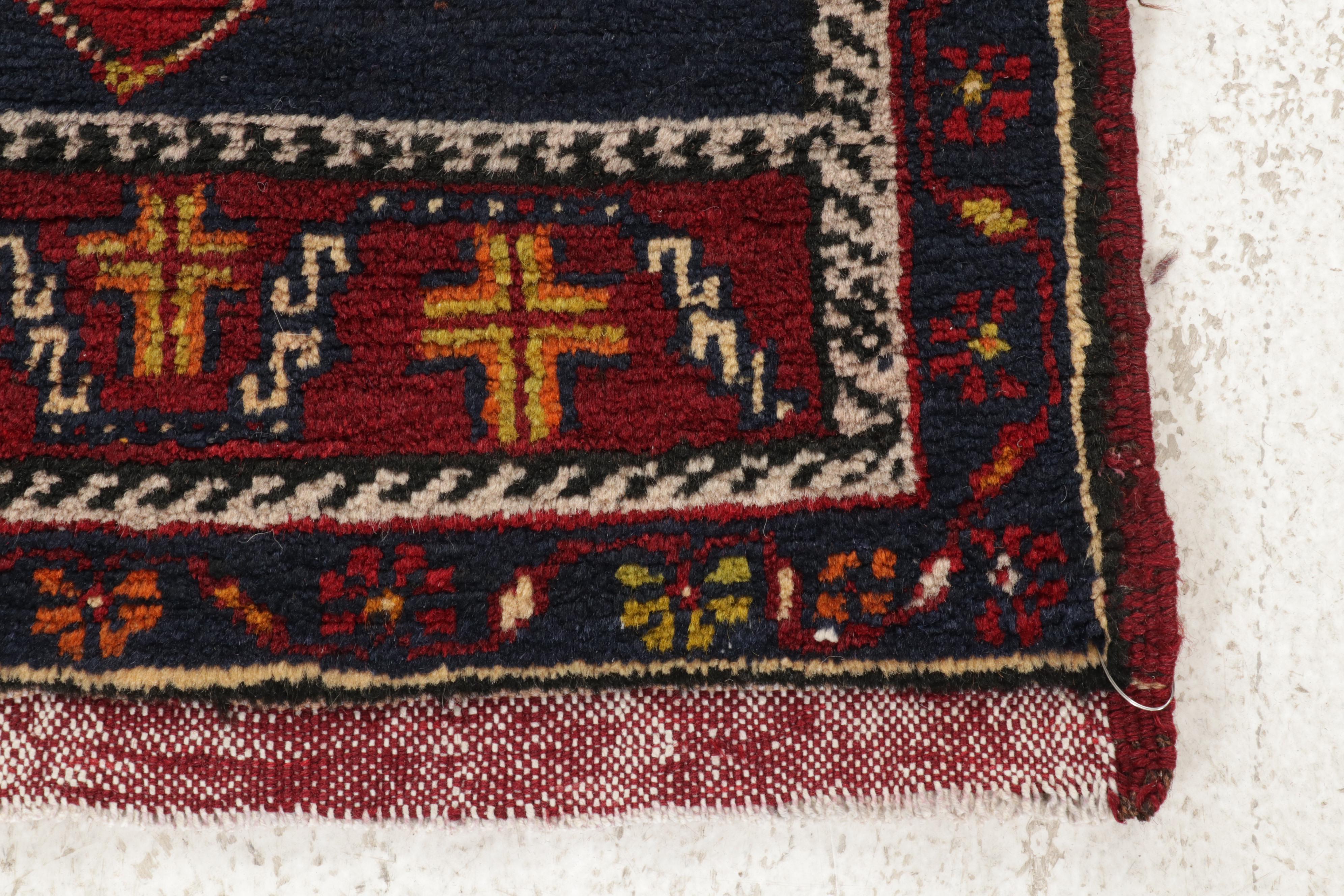 1'8 x 3'11 Hand-Knotted Turkish Dazkırı Village Rug, 1930s