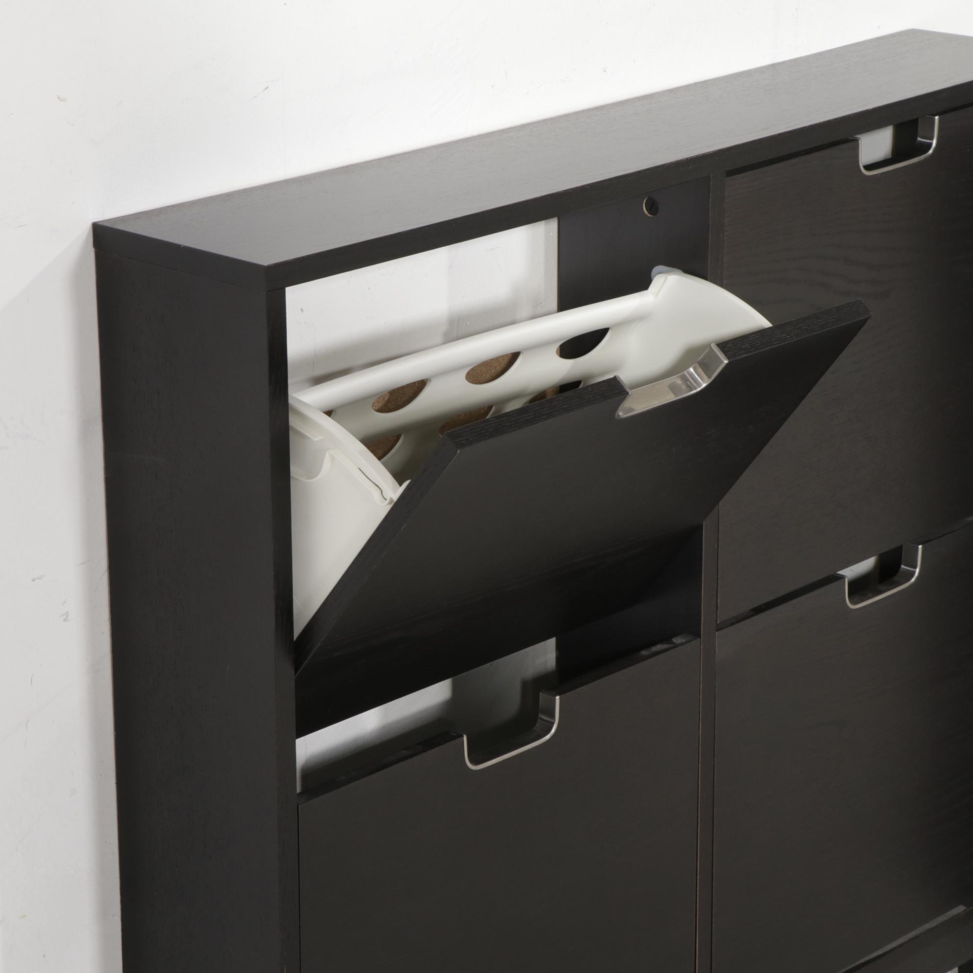 IKEA "Ställ" Ash-Veneered Shoe Storage Cabinet with "Kallax" Shelf Unit