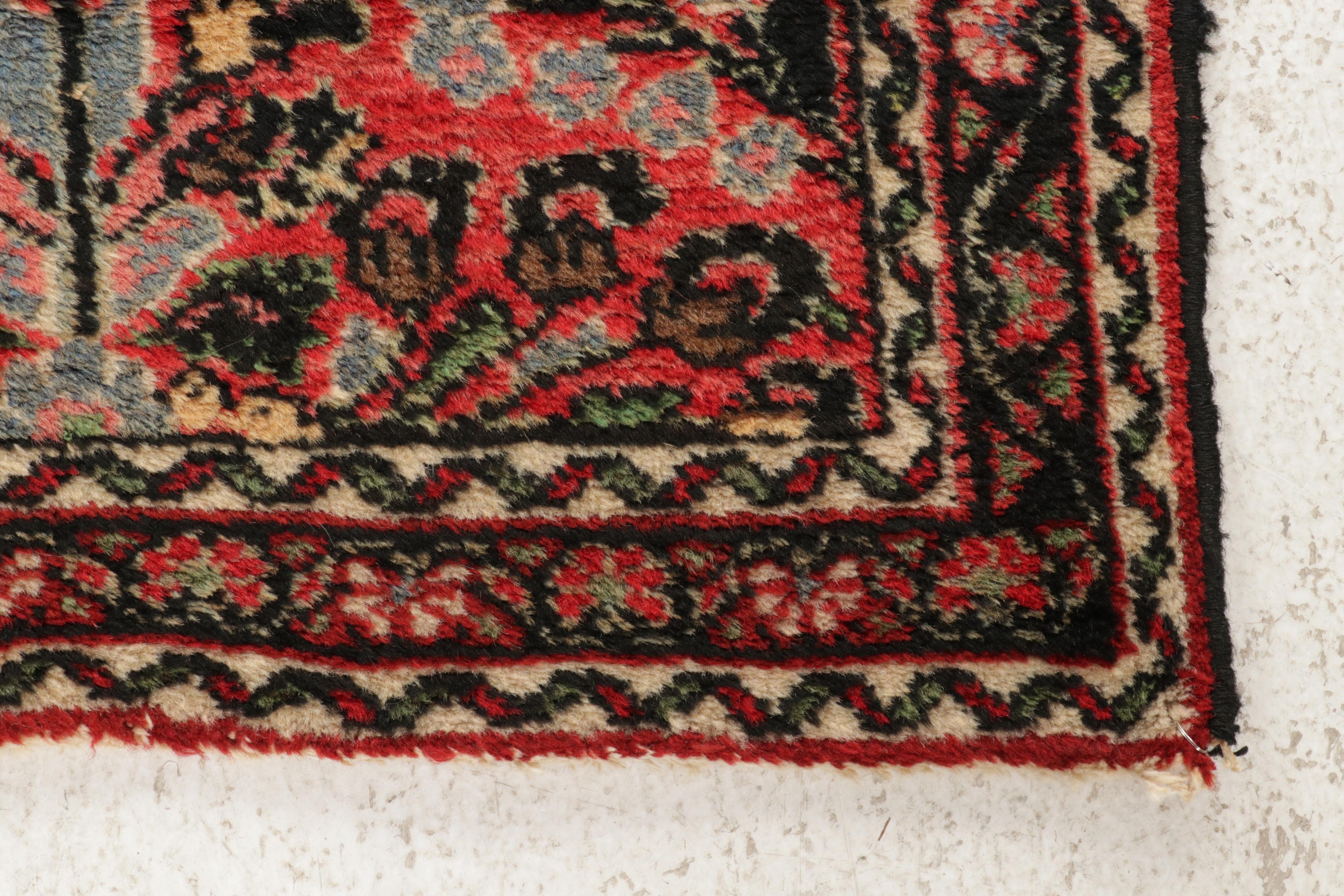 2' x 3'1 Hand-Knotted Persian Dargazine Rug, 1920s