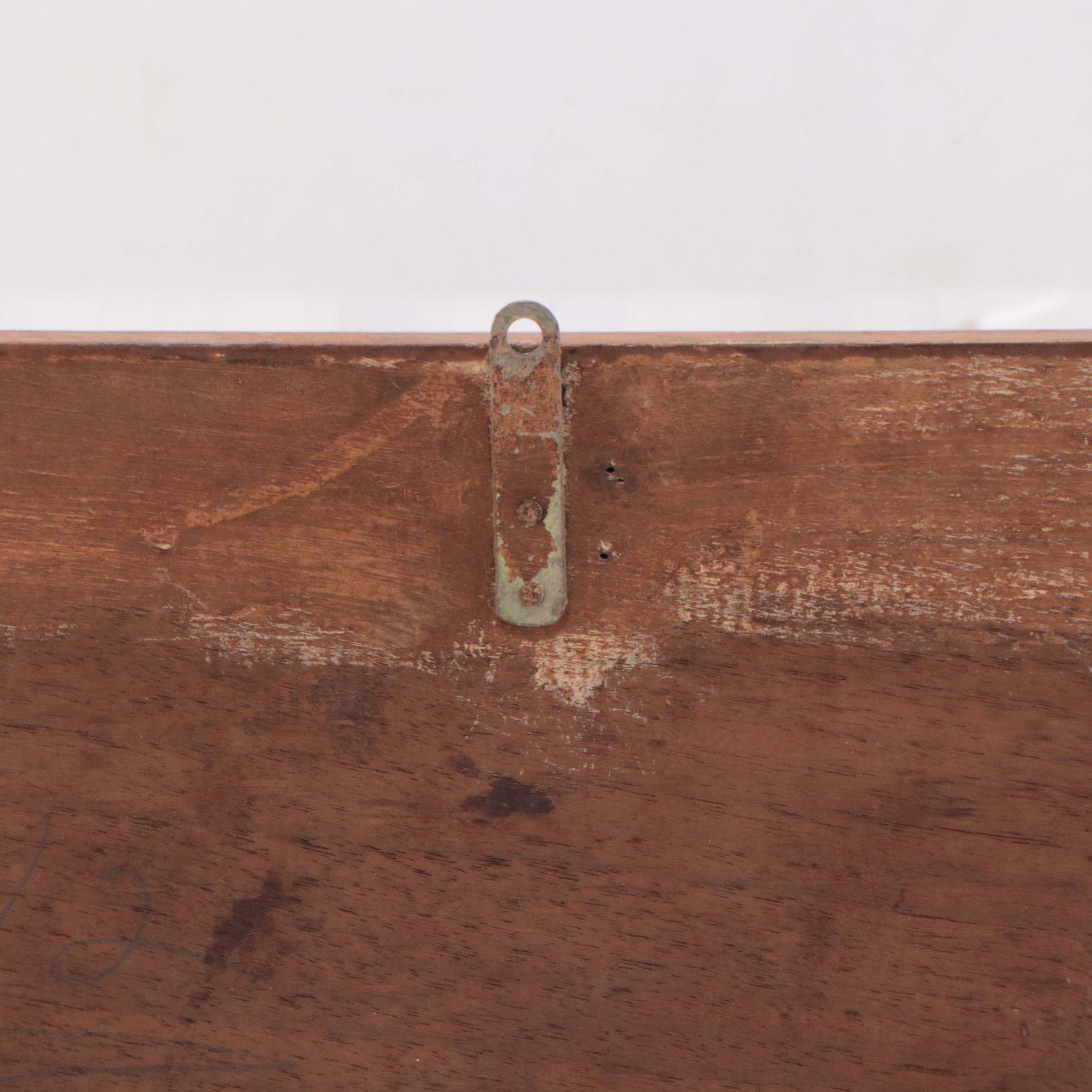 Figural Carved Wooden Plaque, Early 20th Century