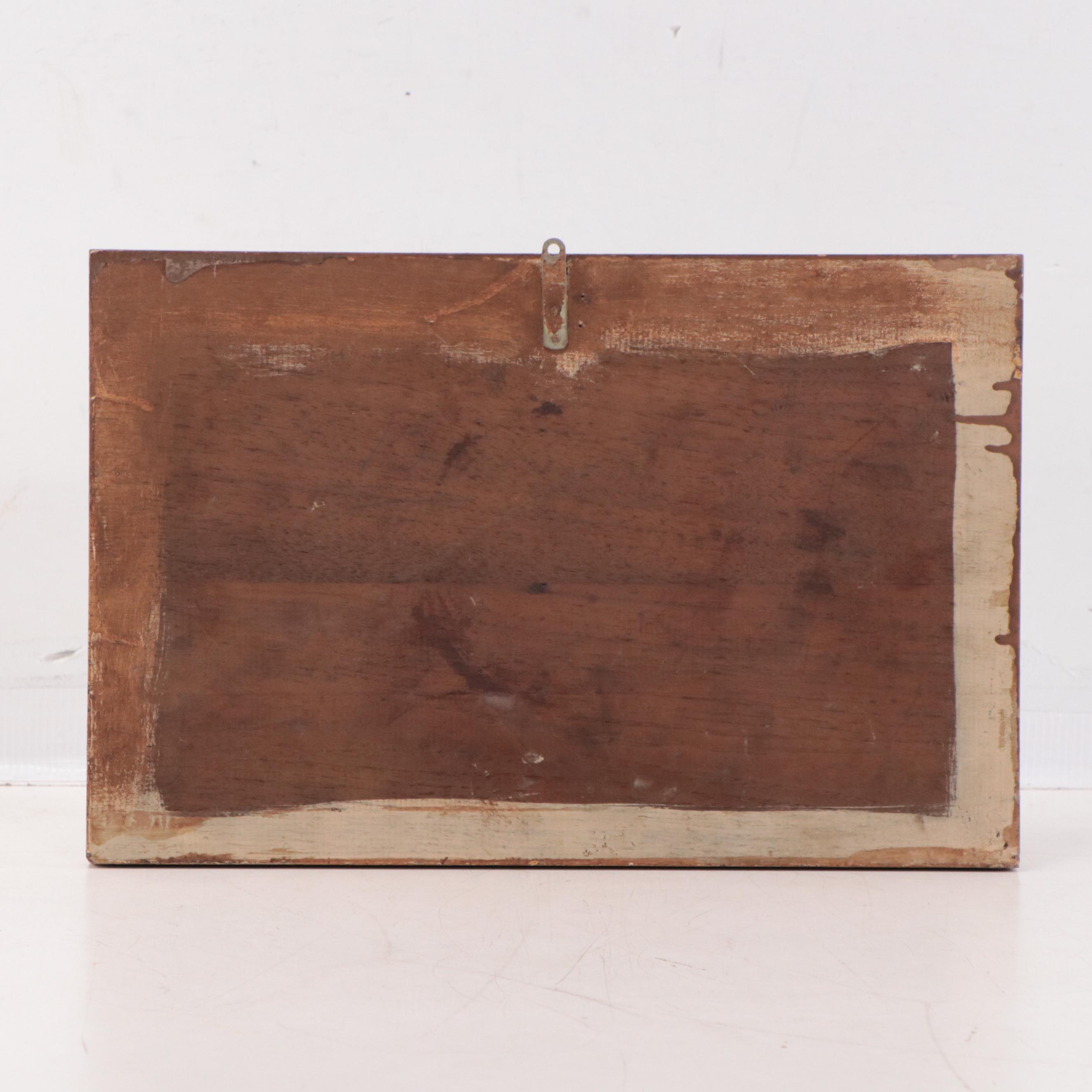 Figural Carved Wooden Plaque, Early 20th Century