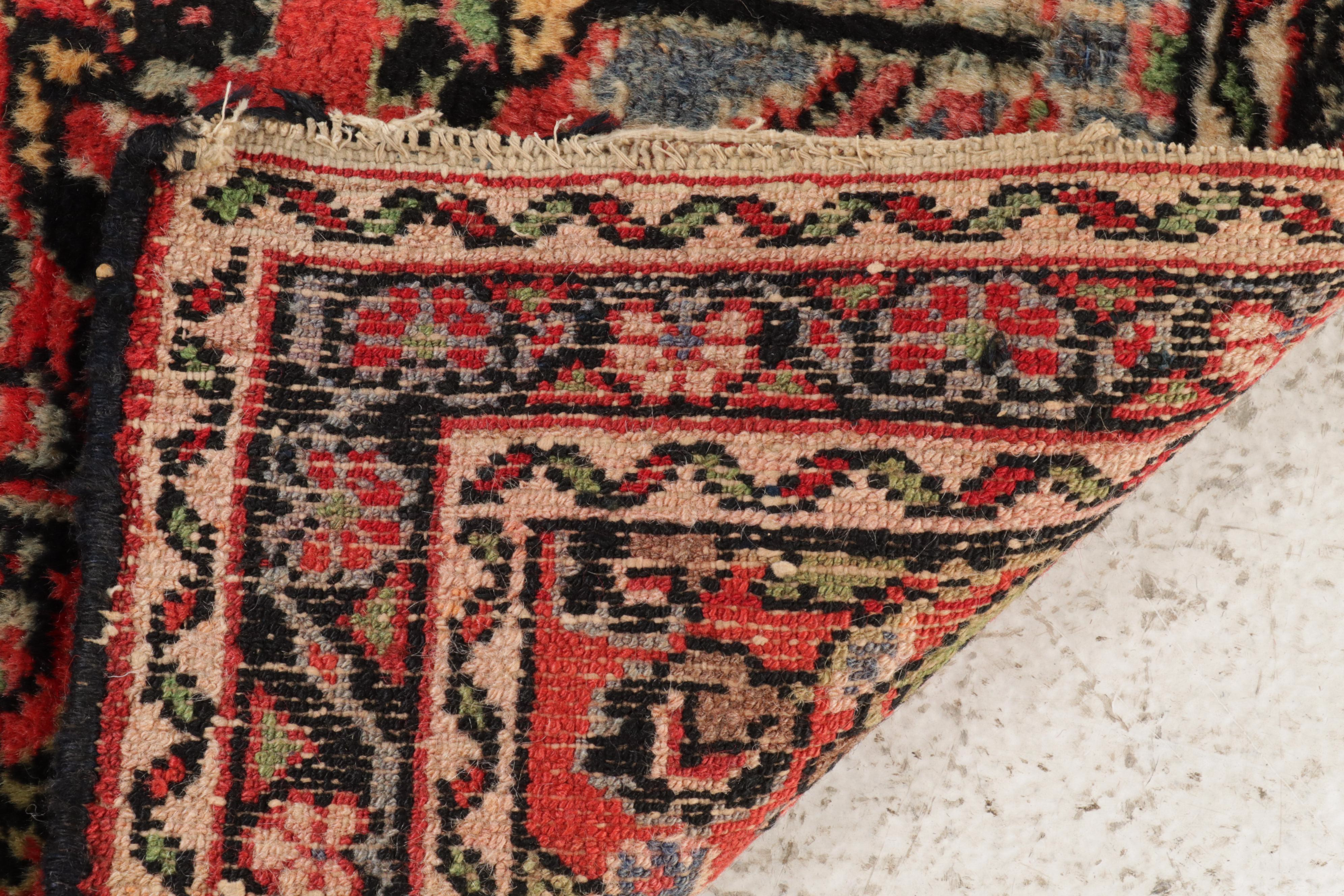 2' x 3'1 Hand-Knotted Persian Dargazine Rug, 1920s