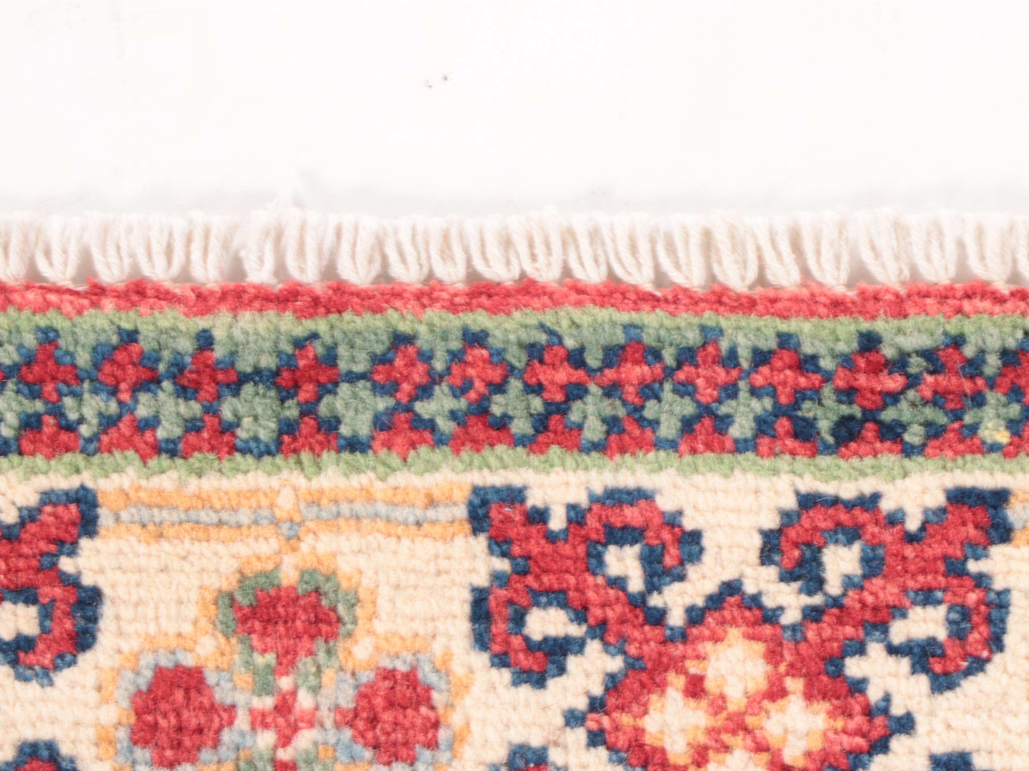 3'5 x 5' Hand-Knotted Pakistani Kazak Style Area Rug