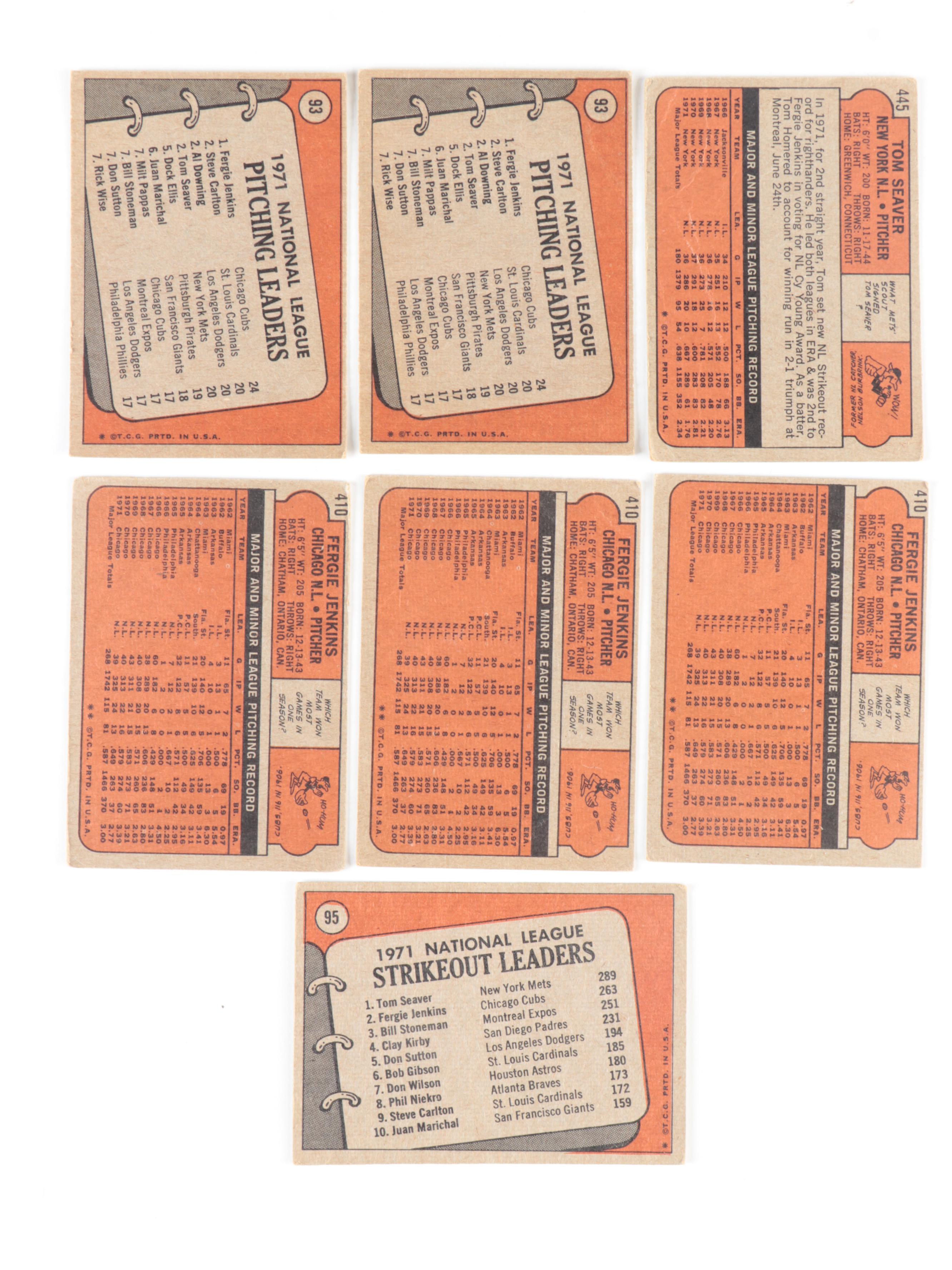 1972 Topps Baseball Cards Including Kaline, Seaver, Jenkins, and More HOF