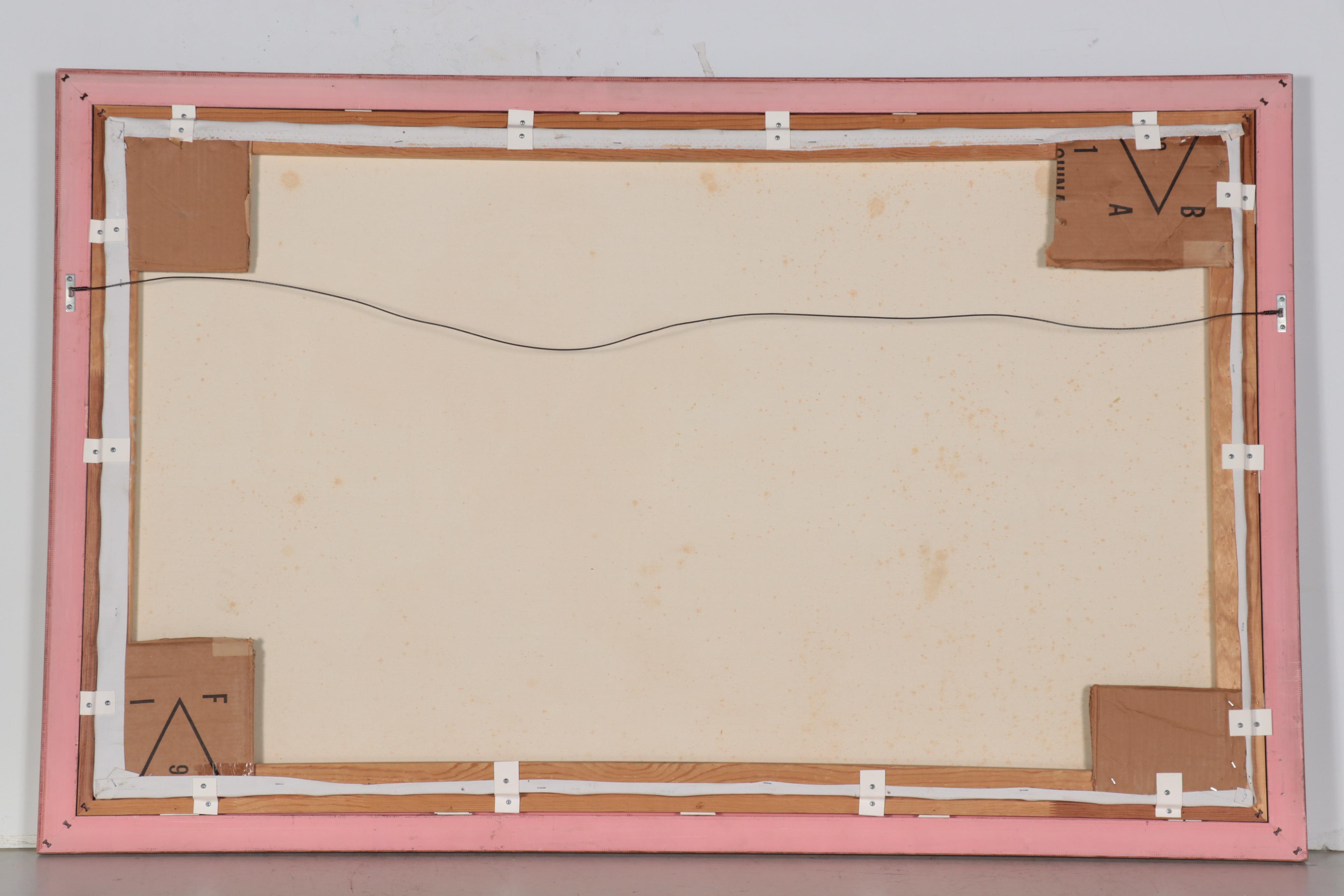 Donald Rust Oil Painting of Lions, 1992