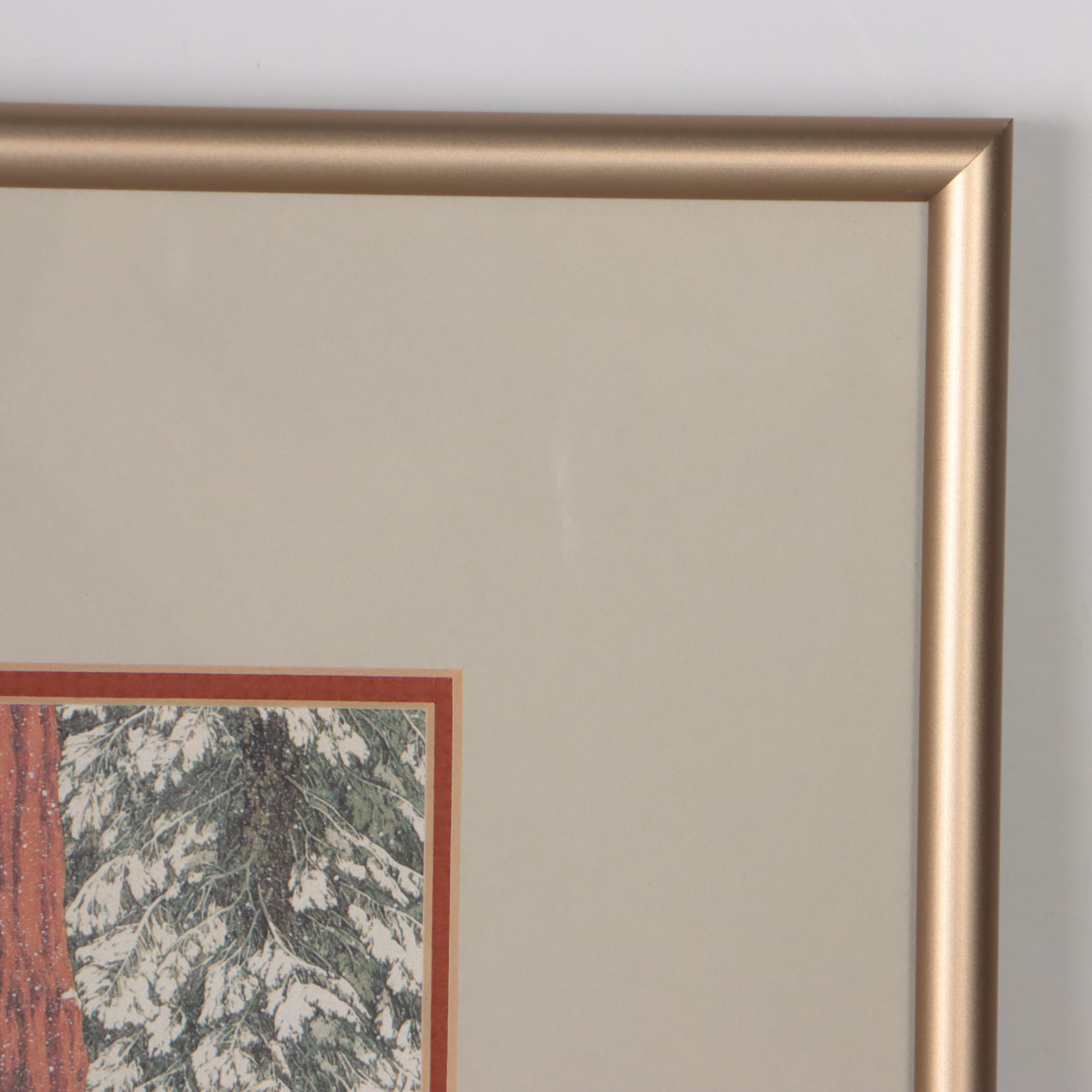 Offset Lithograph After Bev Doolittle "Christmas Day Give or Take a Week"