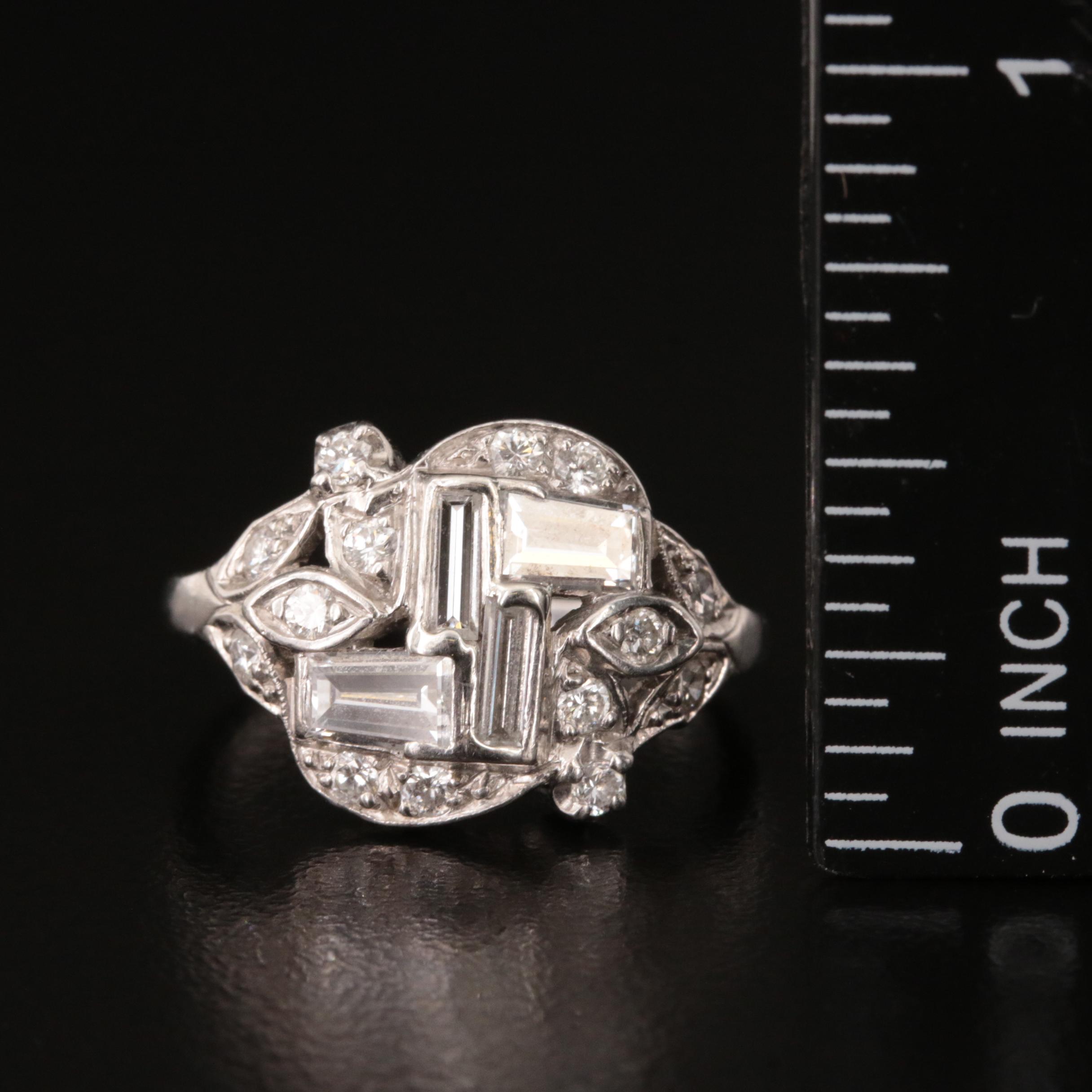 Platinum 1.18 CTW Diamond Cluster Ring