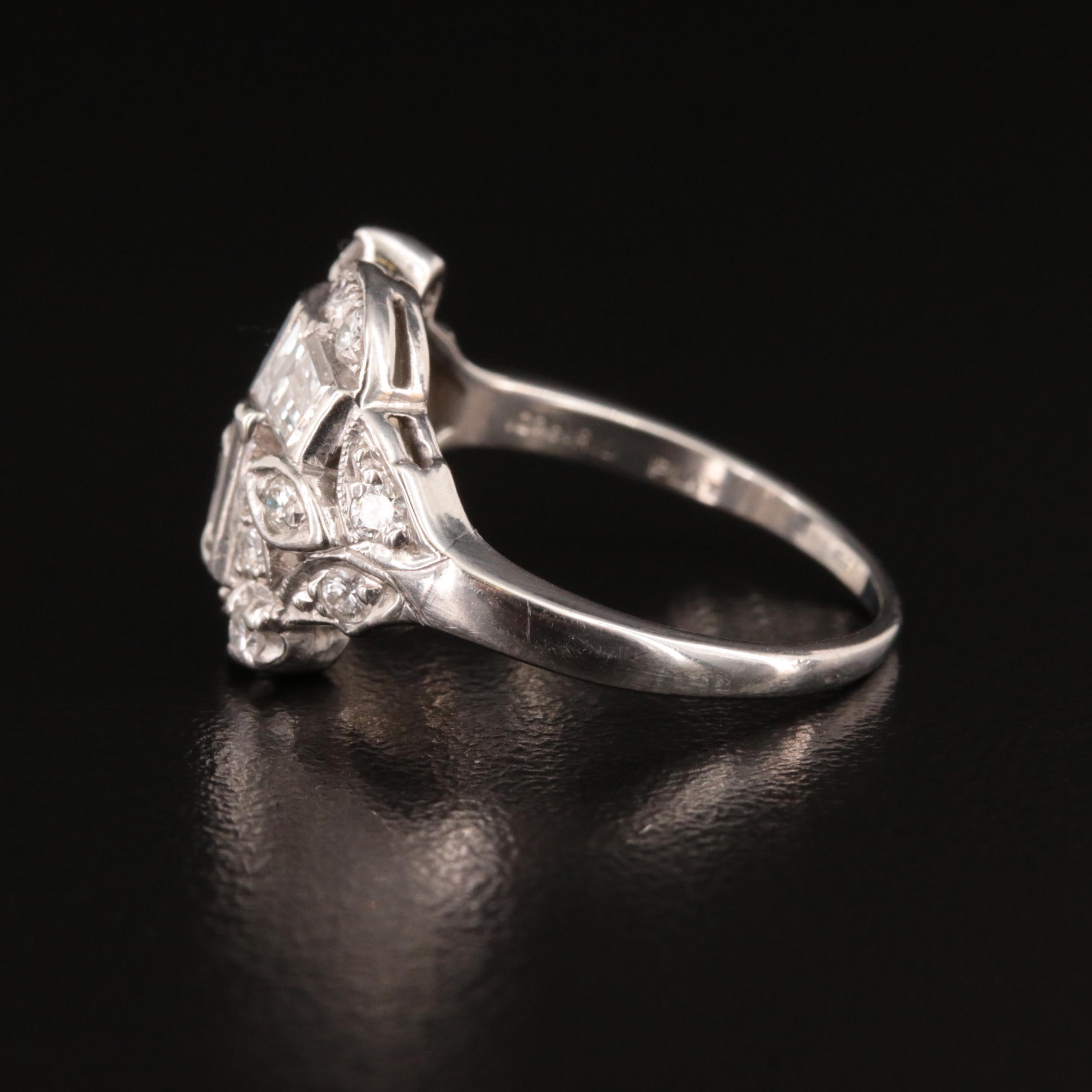 Platinum 1.18 CTW Diamond Cluster Ring