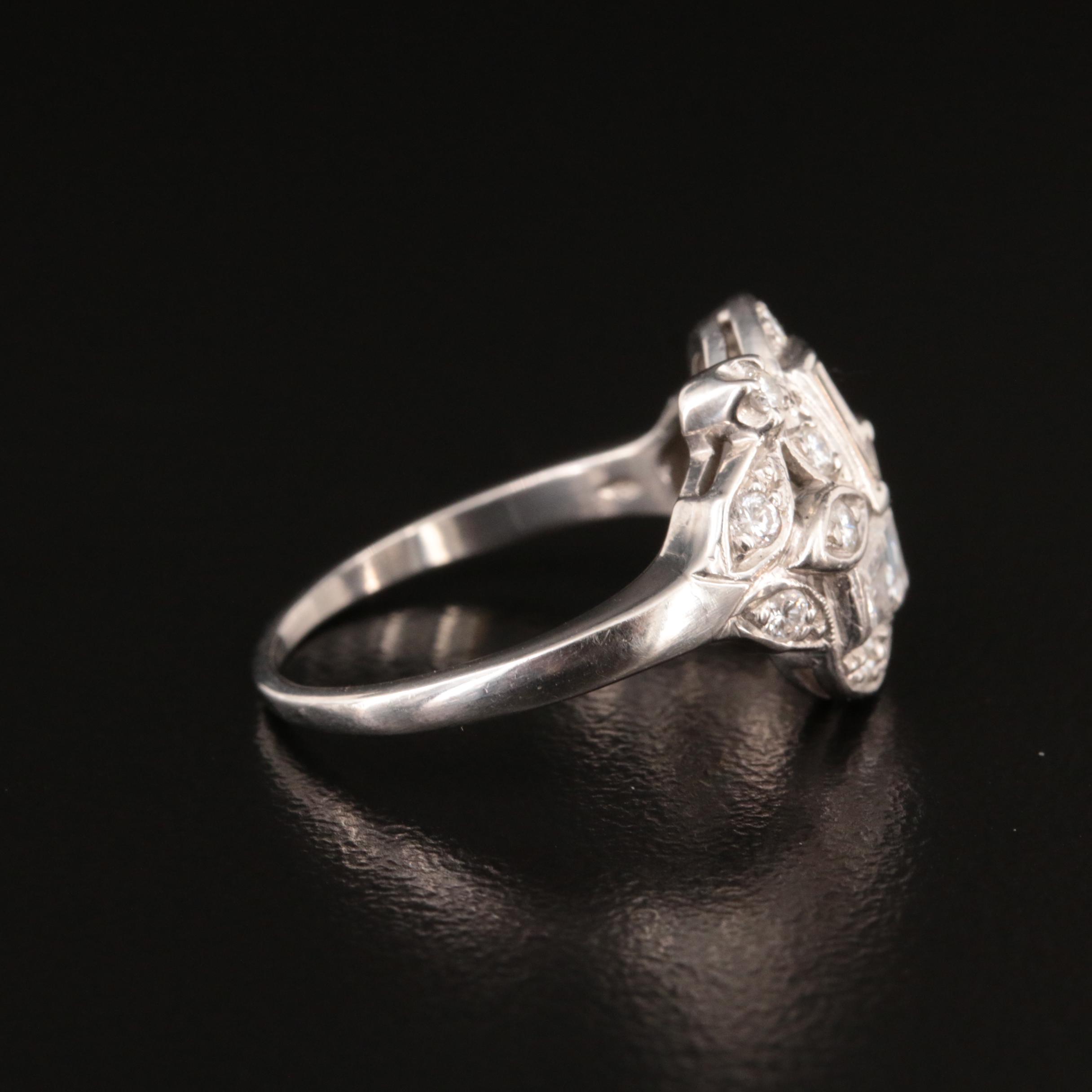 Platinum 1.18 CTW Diamond Cluster Ring