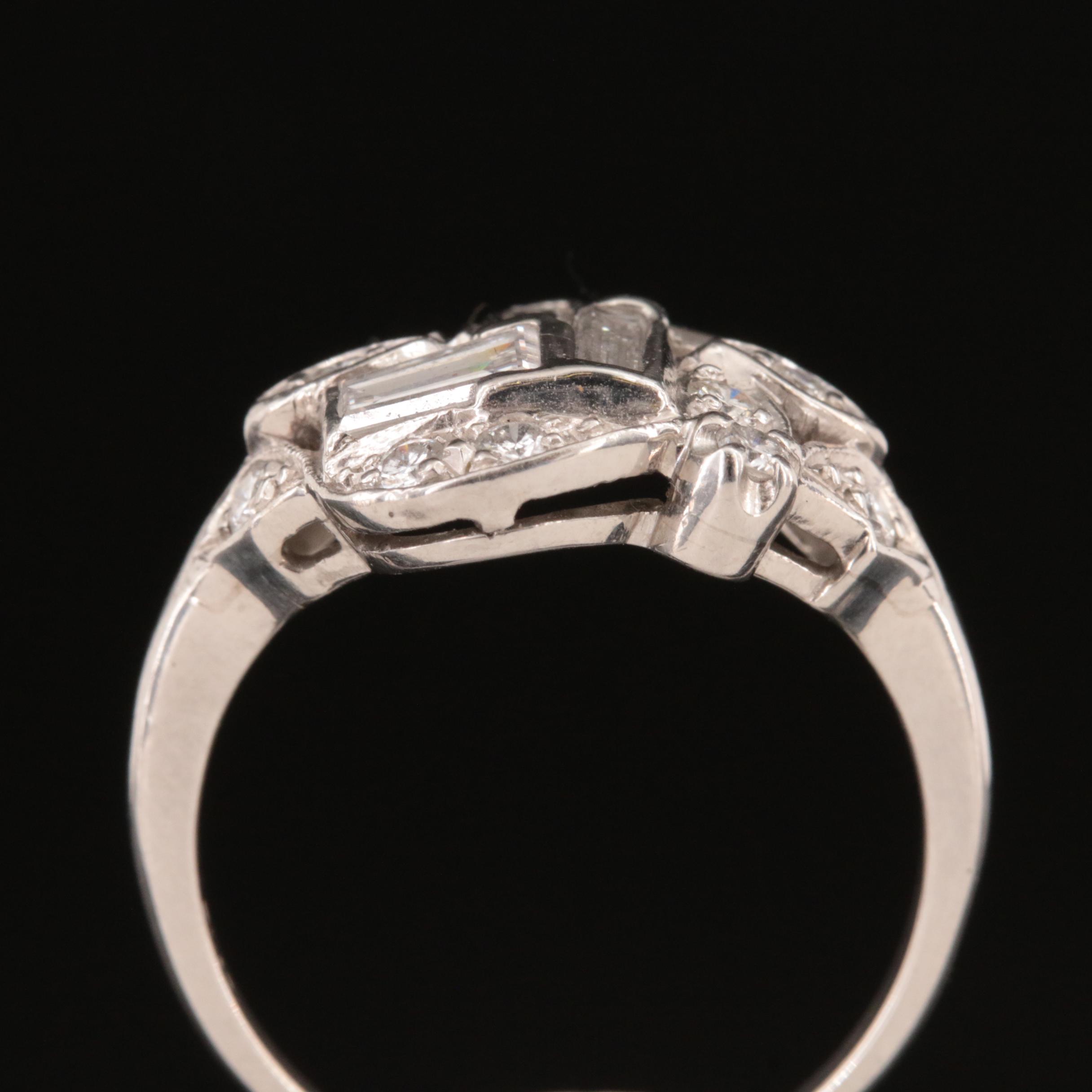 Platinum 1.18 CTW Diamond Cluster Ring