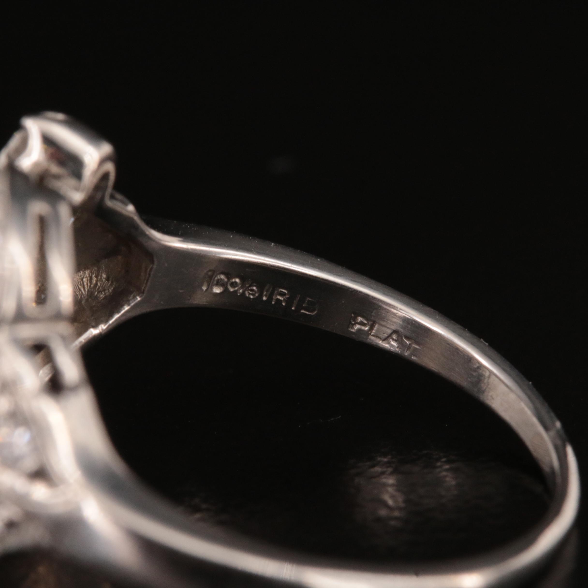 Platinum 1.18 CTW Diamond Cluster Ring