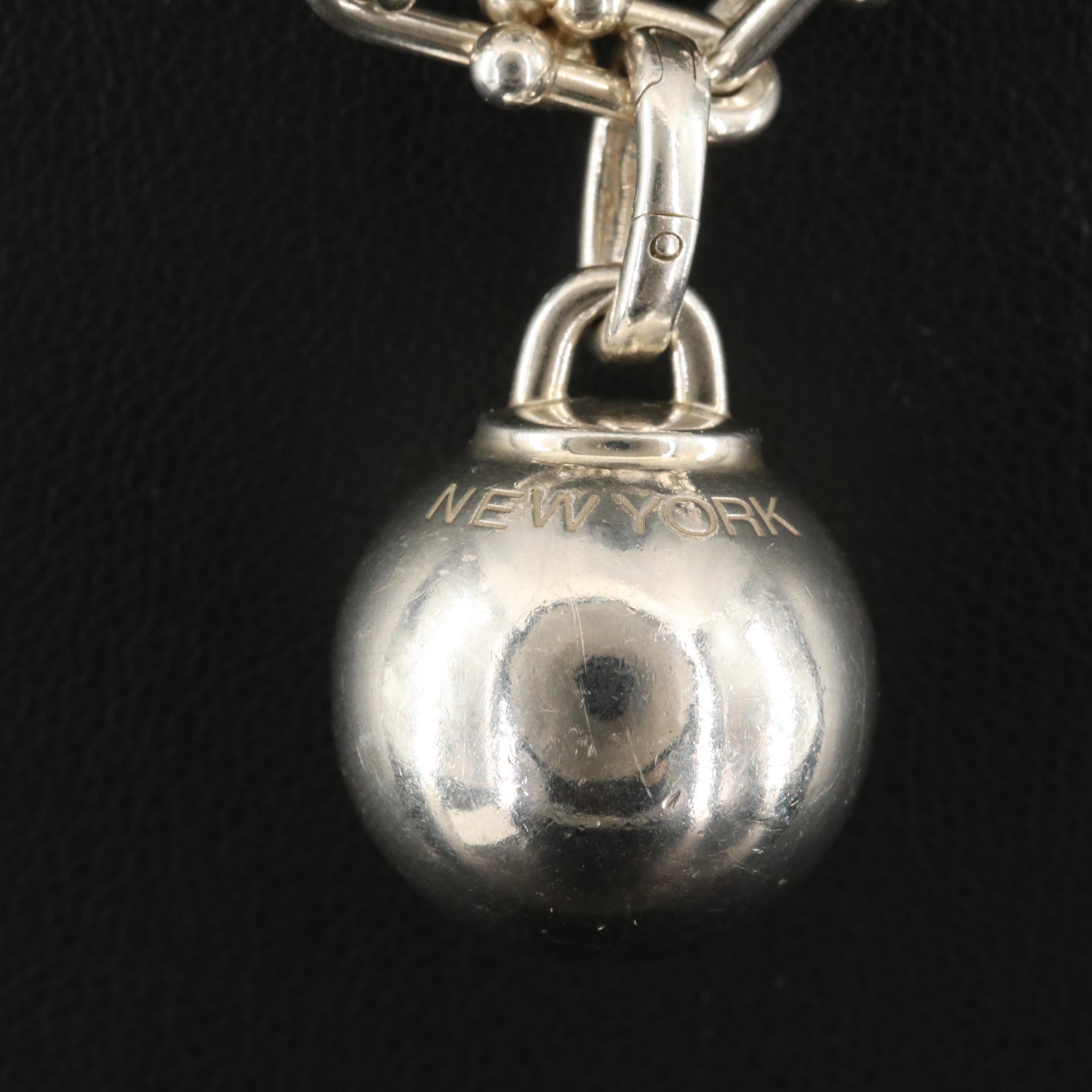 Tiffany & Co. "Hardware" Ball Sterling Wrap Necklace with Lock Charm