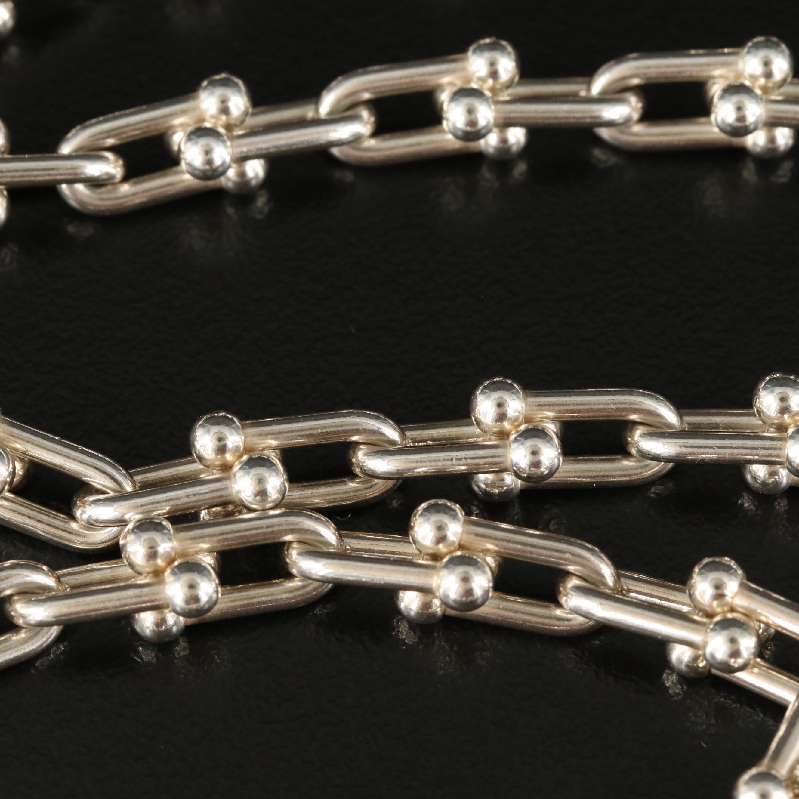 Tiffany & Co. "Hardware" Ball Sterling Wrap Necklace with Lock Charm