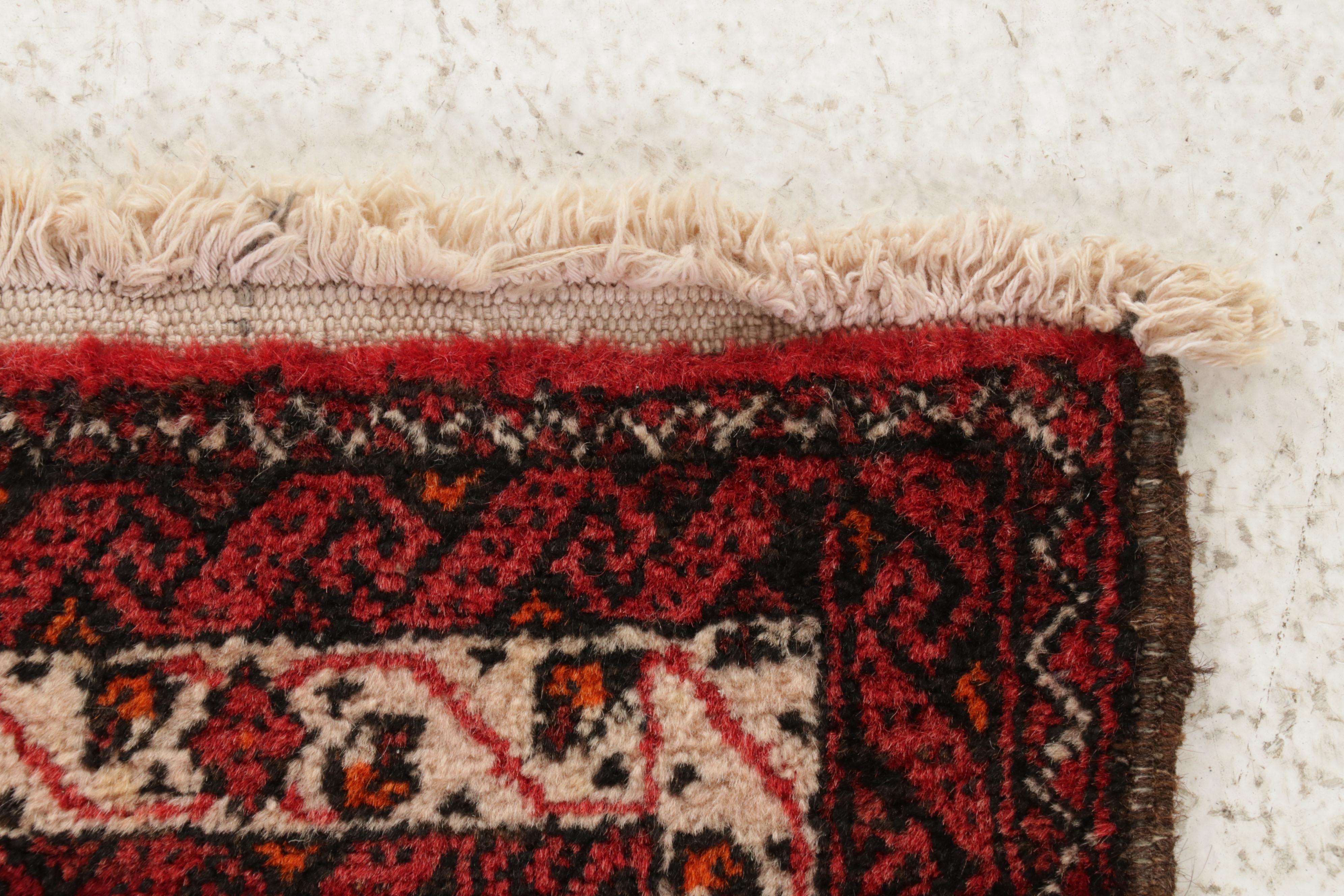 1'8 x 3' Hand-Knotted Persian Baluch Rug, 1920s