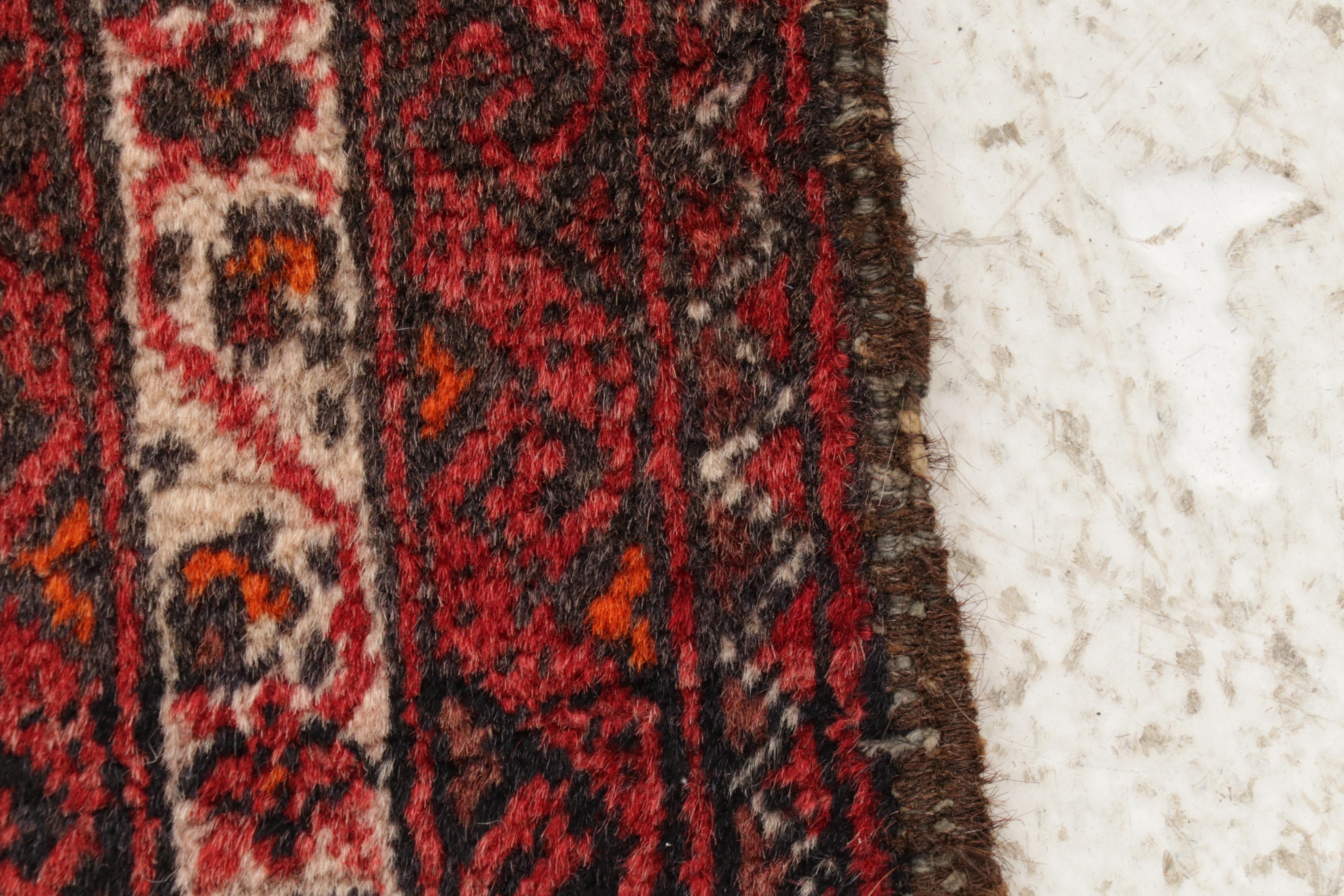 1'8 x 3' Hand-Knotted Persian Baluch Rug, 1920s