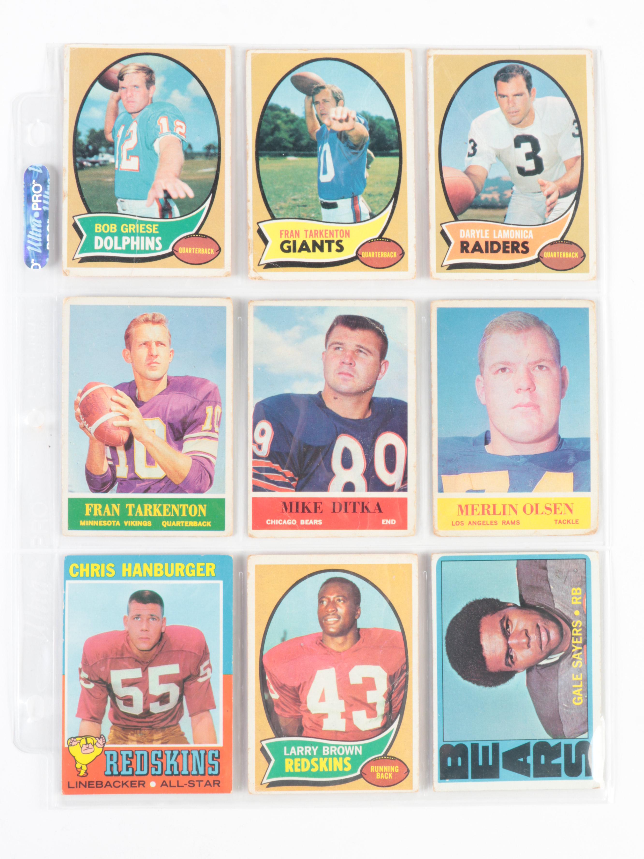 Topps Football Cards Including Tarkenton, Sayers, Lamonica and More, 1970s