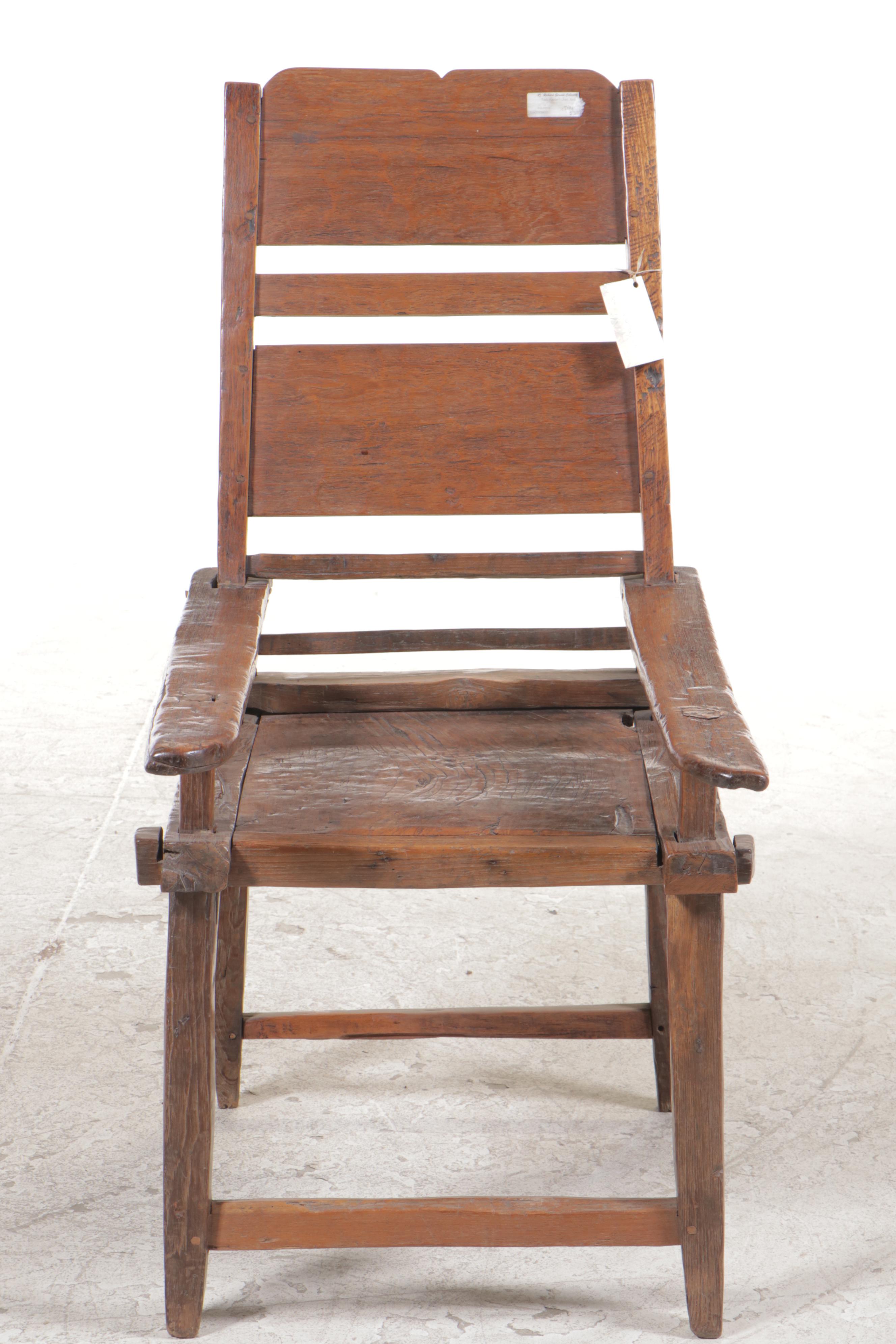 Indonesian Teak Planter's Chair, Mid-20th Century