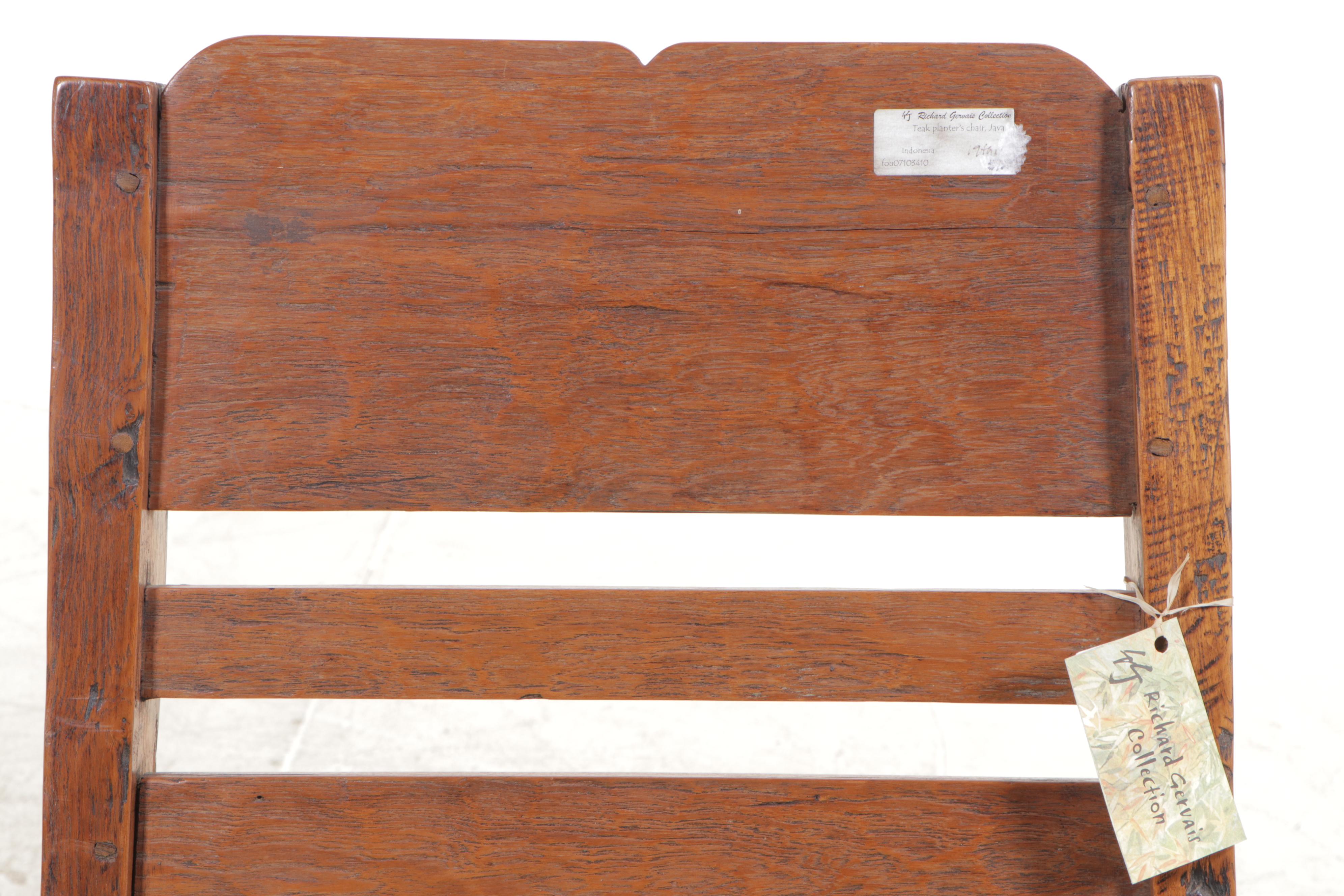 Indonesian Teak Planter's Chair, Mid-20th Century
