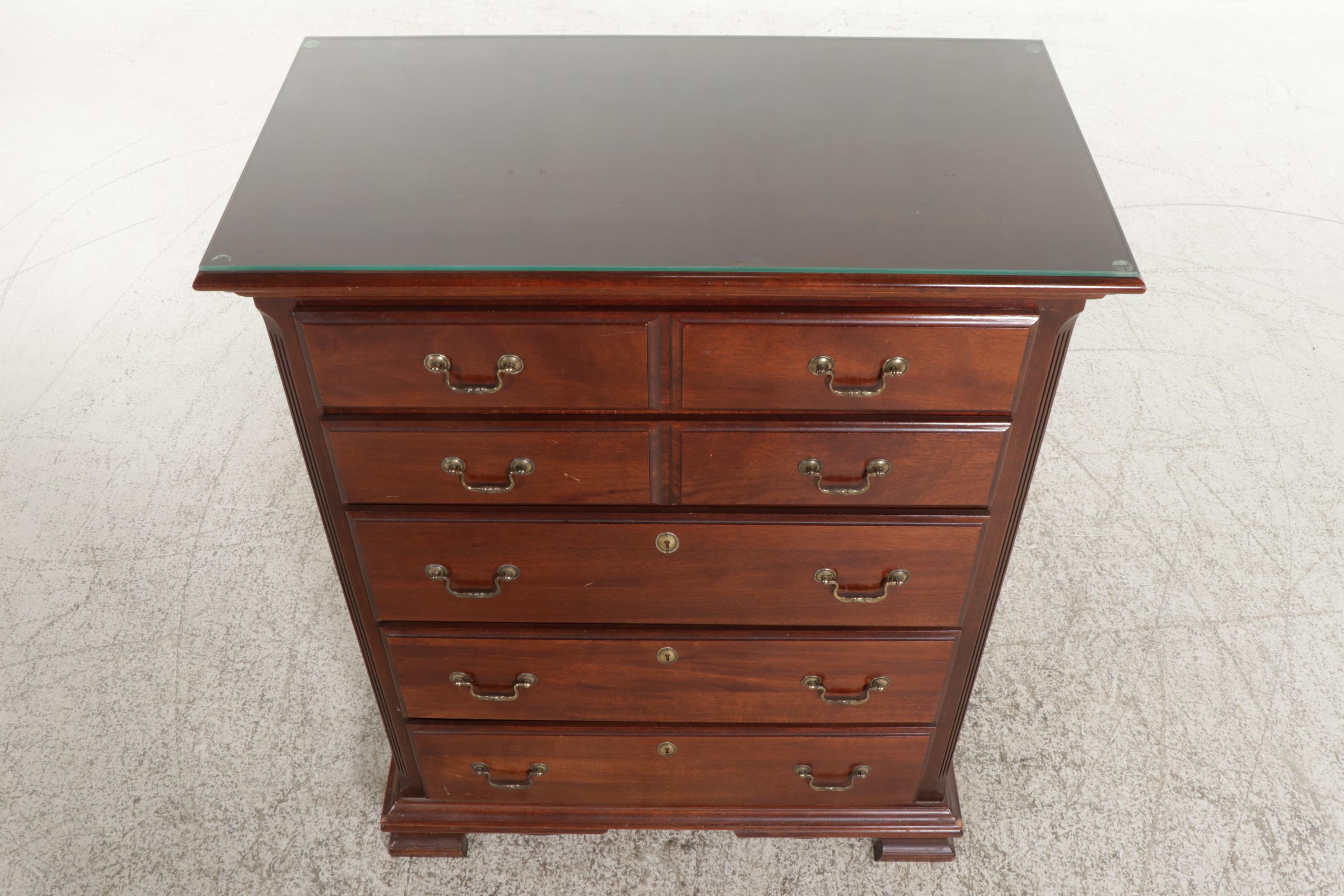 Kincaid Chippendale Style Cherry Chest of Drawers, Late 20th Century