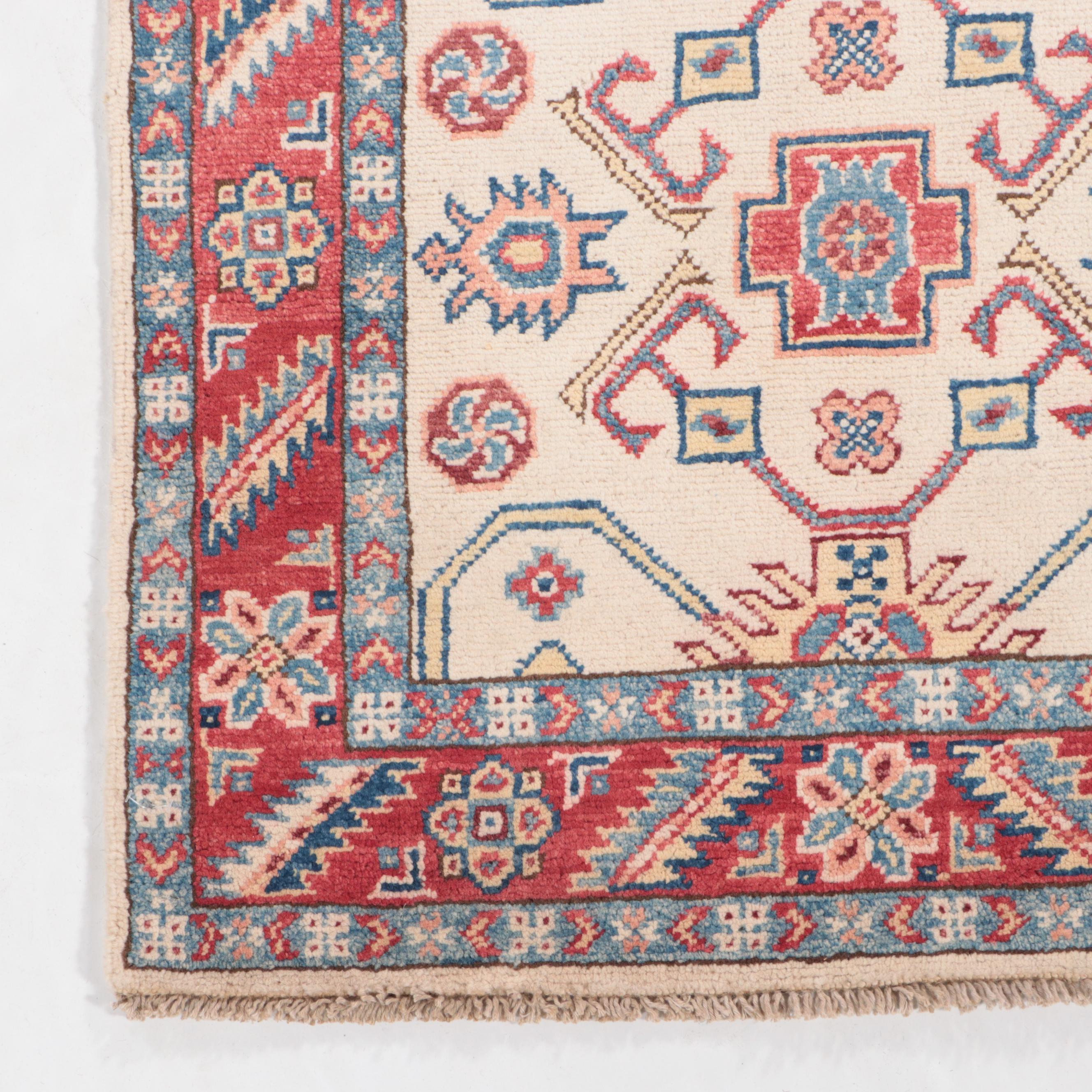 2'8 x 9'11 Hand-Knotted Pakistani Kazak-Style Carpet Runner