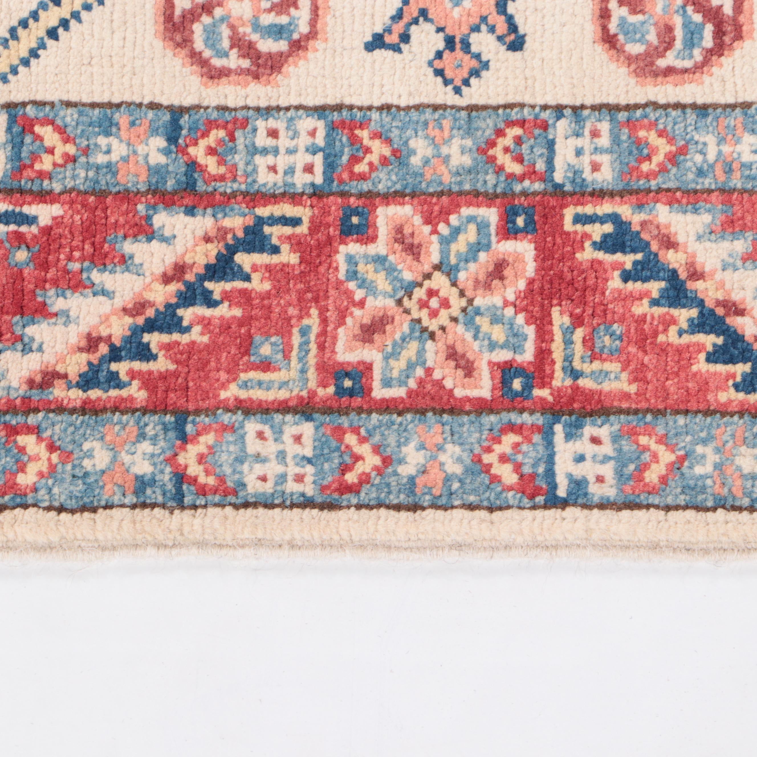 2'8 x 9'11 Hand-Knotted Pakistani Kazak-Style Carpet Runner