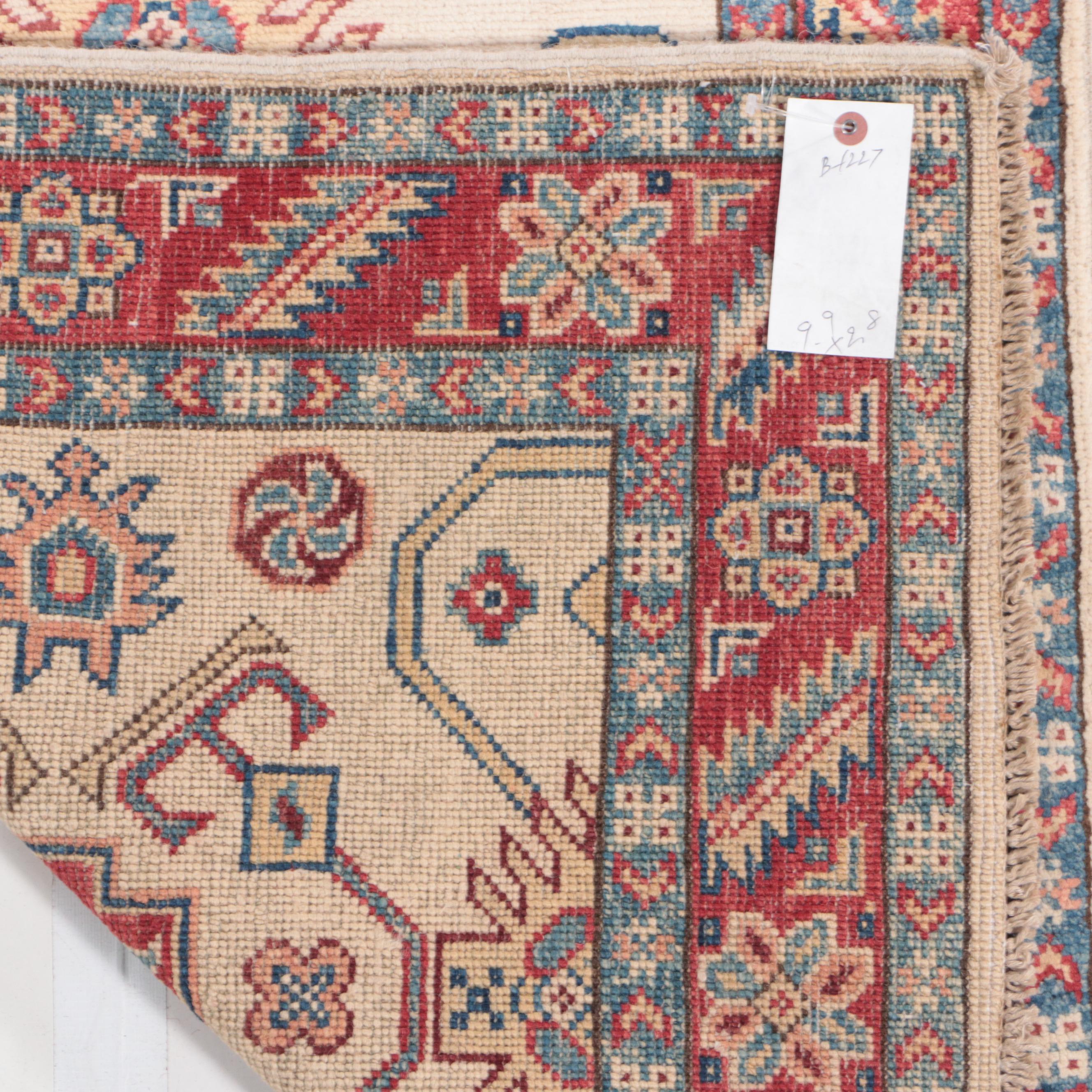 2'8 x 9'11 Hand-Knotted Pakistani Kazak-Style Carpet Runner