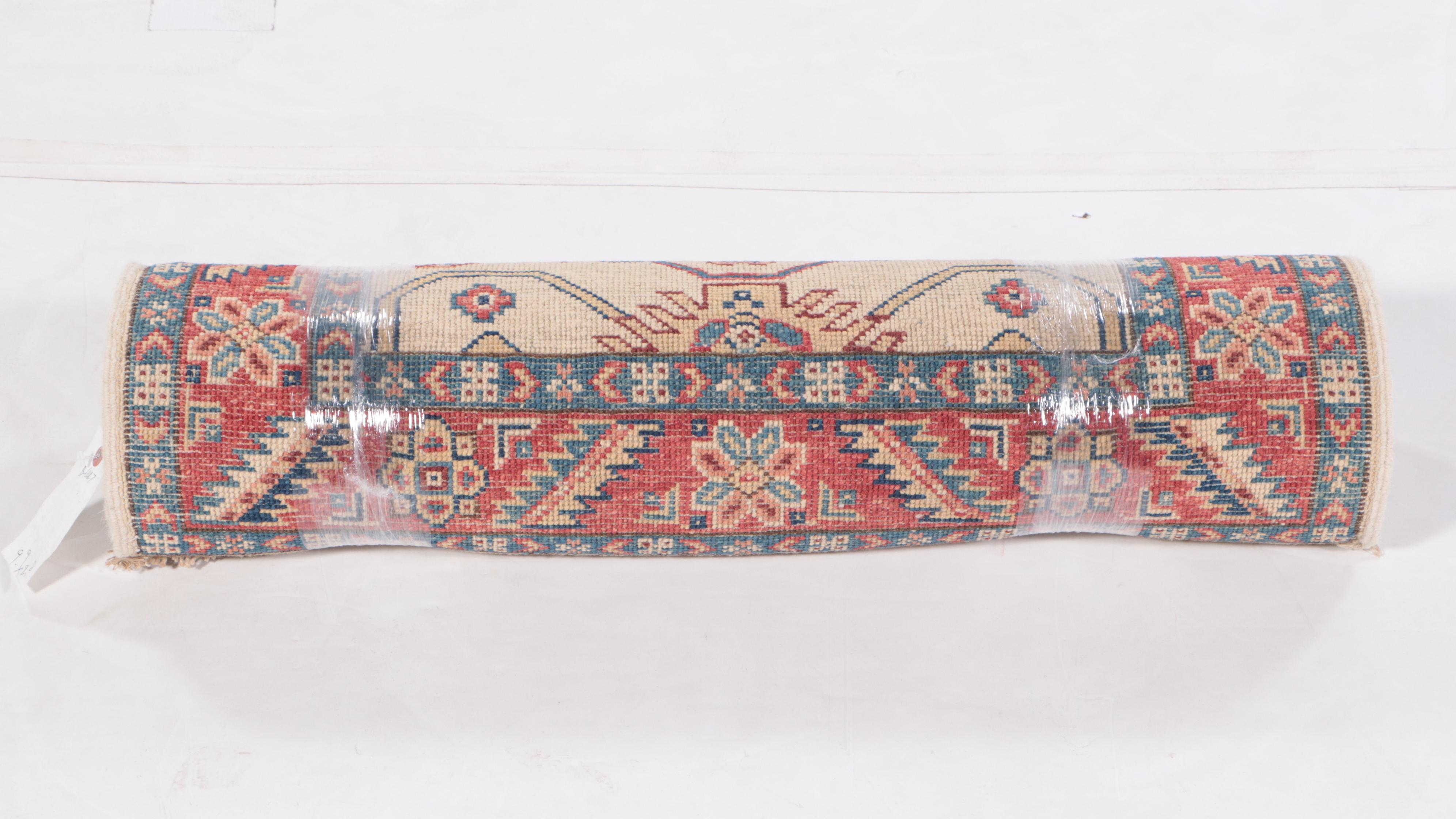 2'8 x 9'11 Hand-Knotted Pakistani Kazak-Style Carpet Runner