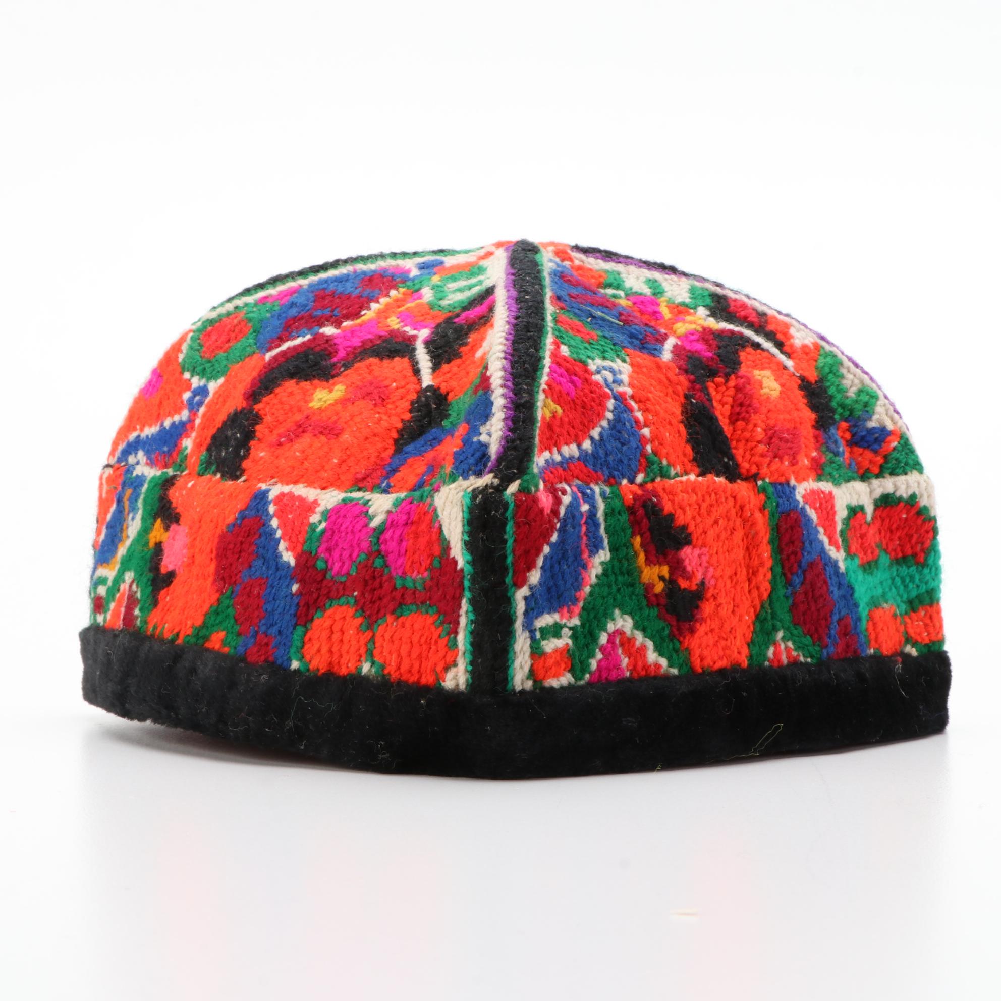 Uyghur/Kashgar Style Embroidered Woven Doppa Hat
