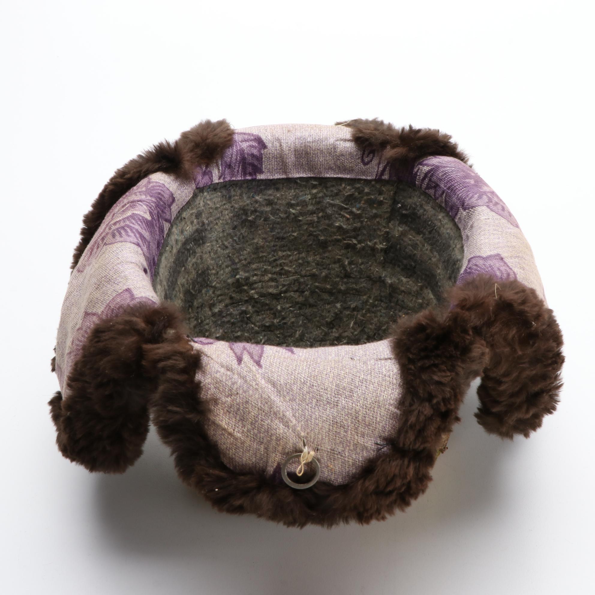 Tibetan Brocade Xamo Gyaise Hat with Yak Fur Trim