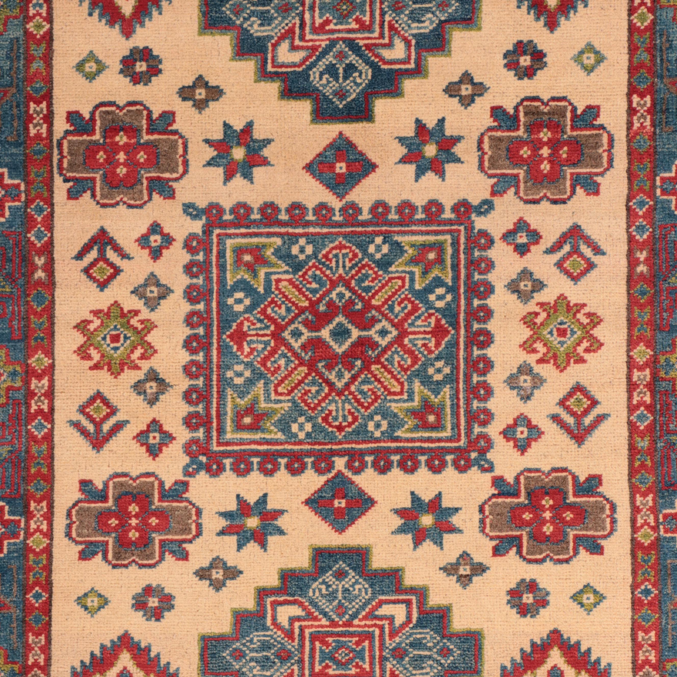 2'10 x 3'11 Hand-Knotted Pakistani Kazak-Style Accent Rug