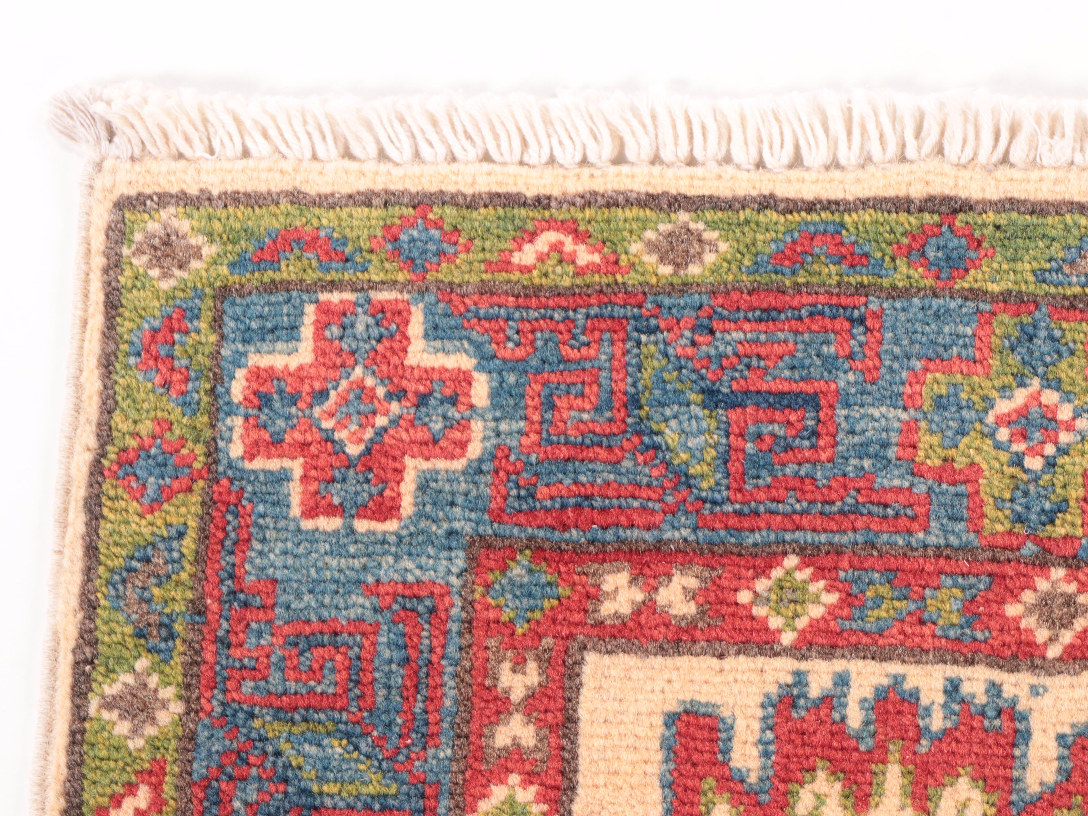 2'10 x 3'11 Hand-Knotted Pakistani Kazak-Style Accent Rug