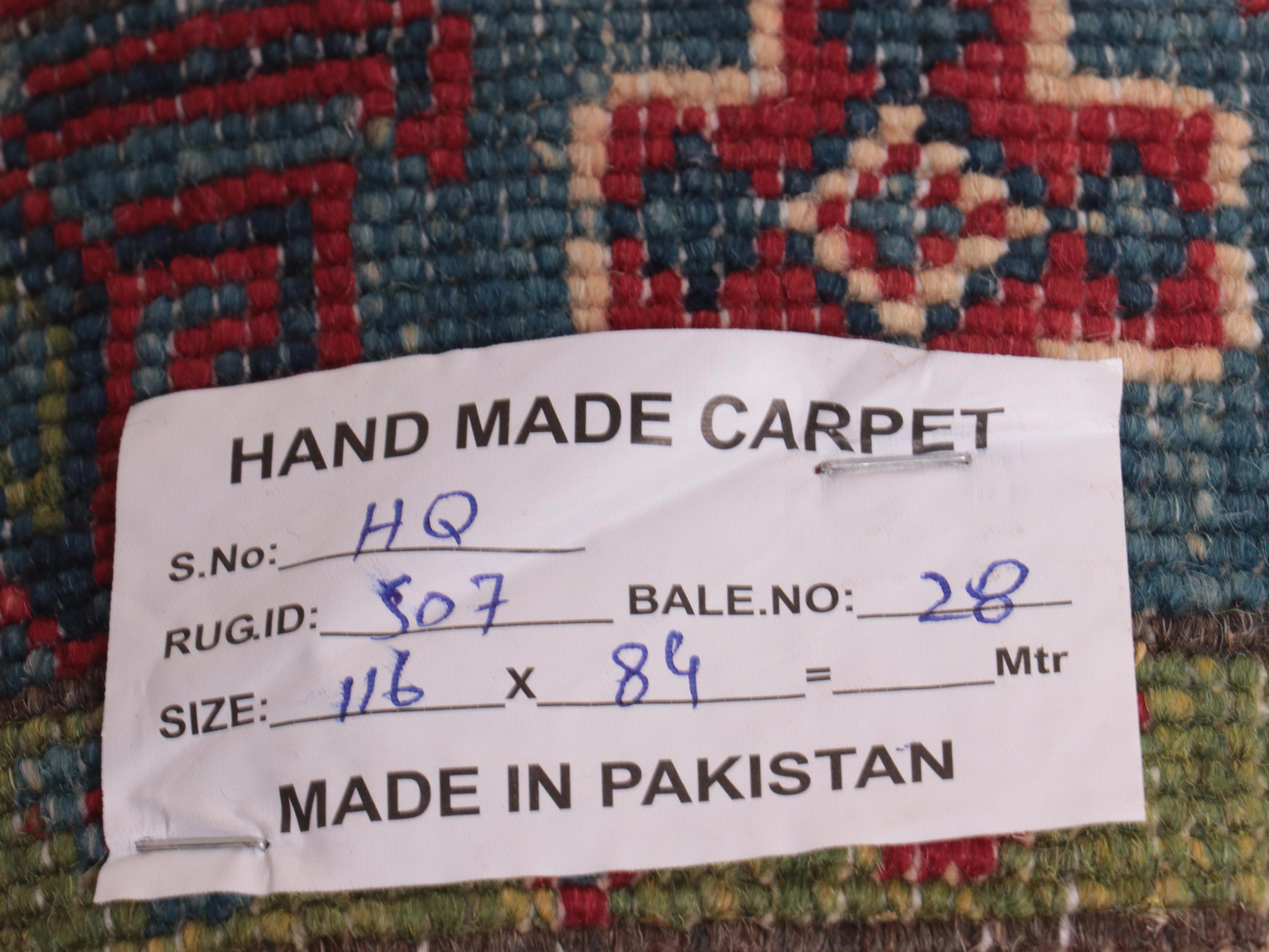 2'10 x 3'11 Hand-Knotted Pakistani Kazak-Style Accent Rug