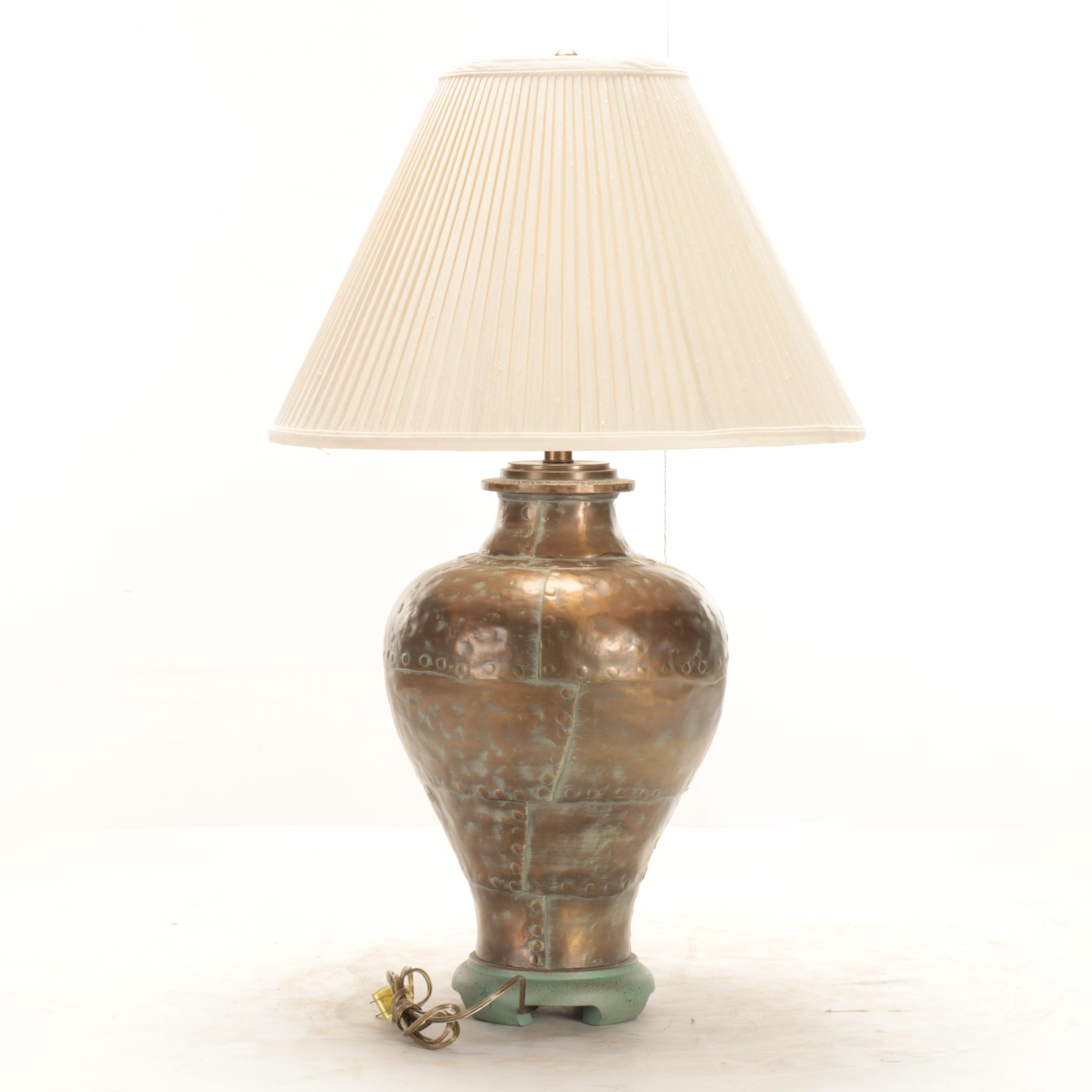 Ethan Allen Table Lamp in Metallic Rivet Finish