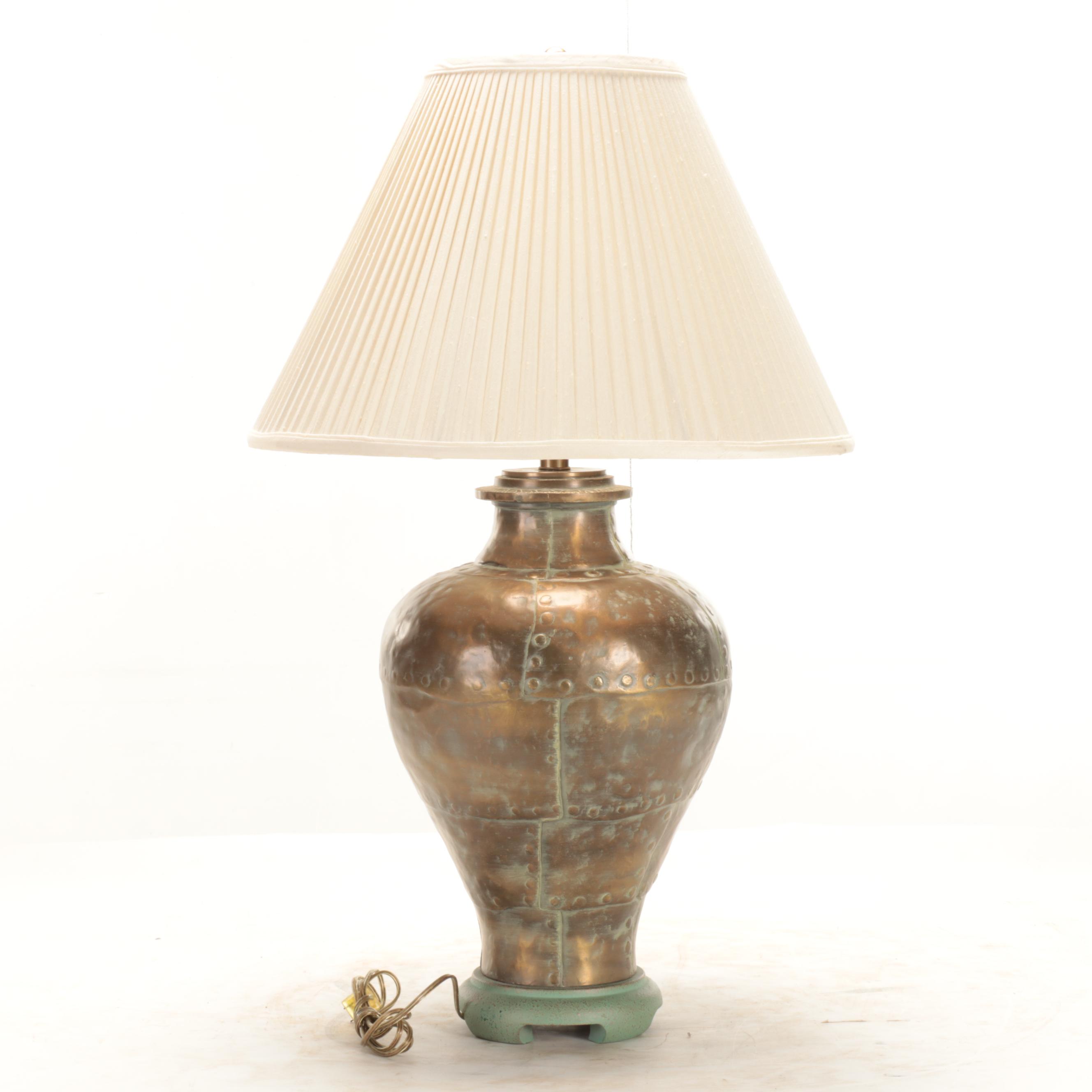 Ethan Allen Table Lamp in Metallic Rivet Finish