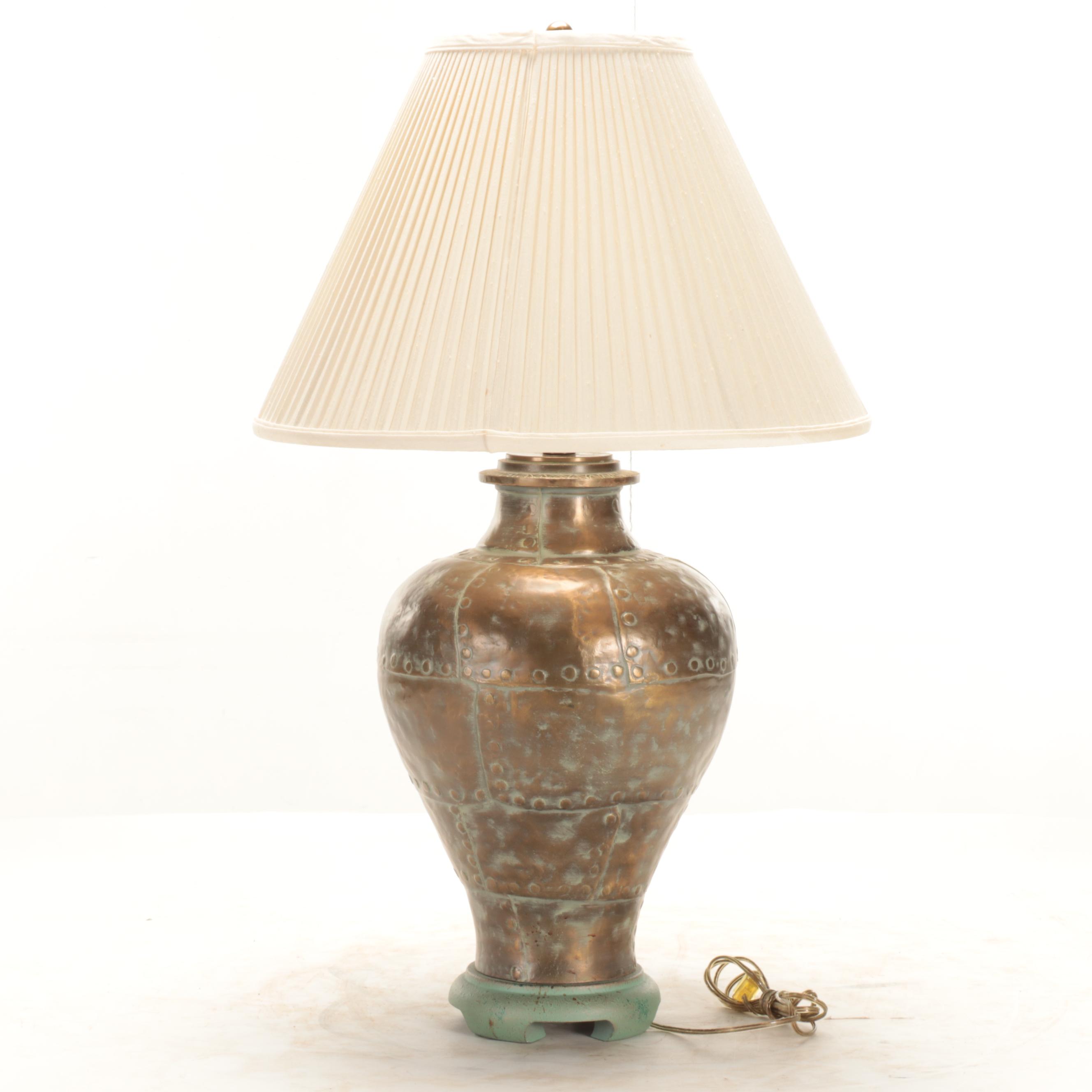 Ethan Allen Table Lamp in Metallic Rivet Finish