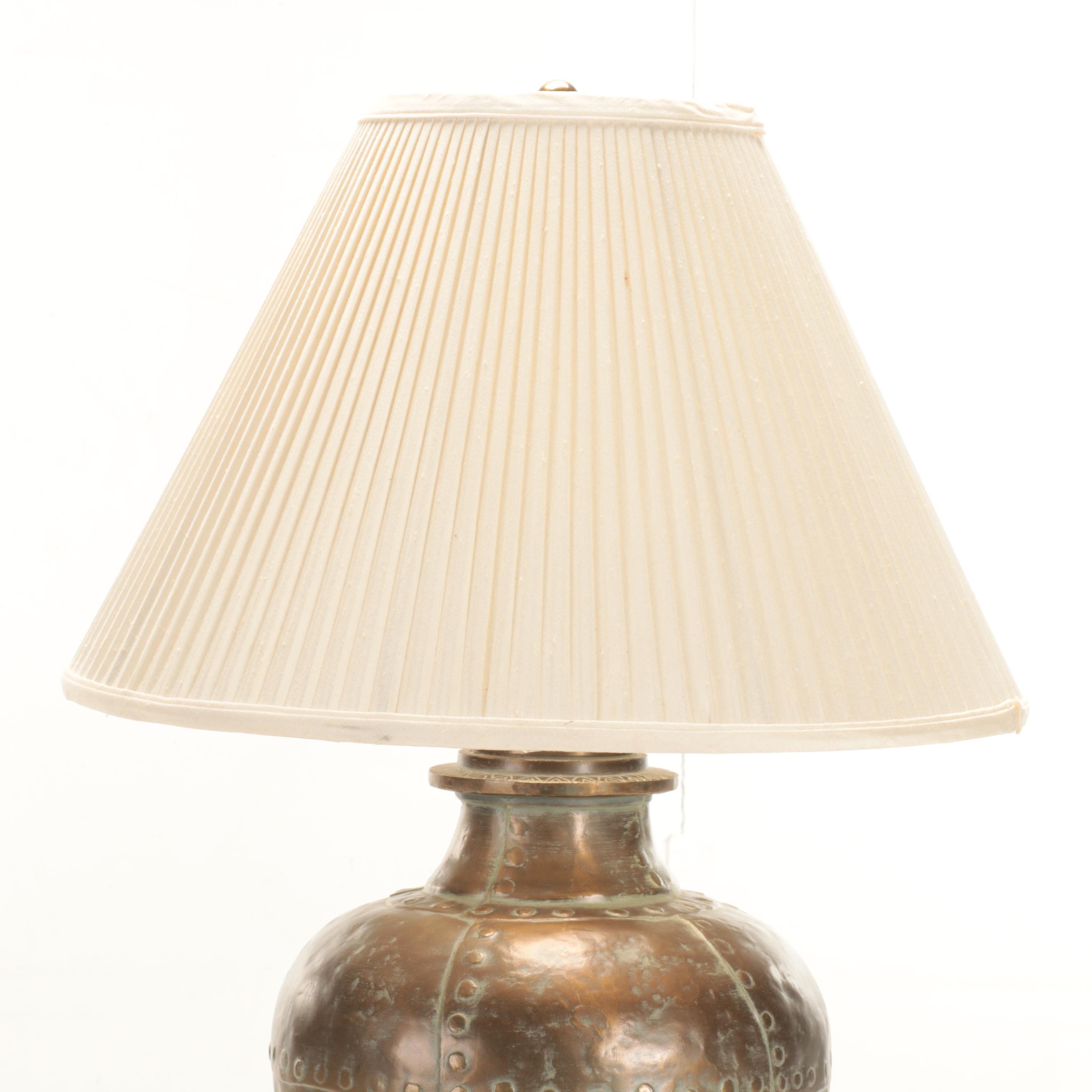 Ethan Allen Table Lamp in Metallic Rivet Finish
