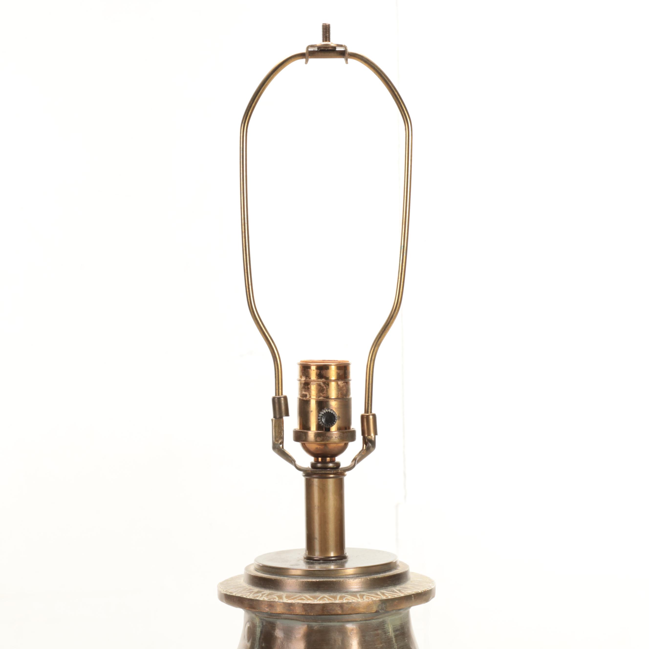 Ethan Allen Table Lamp in Metallic Rivet Finish