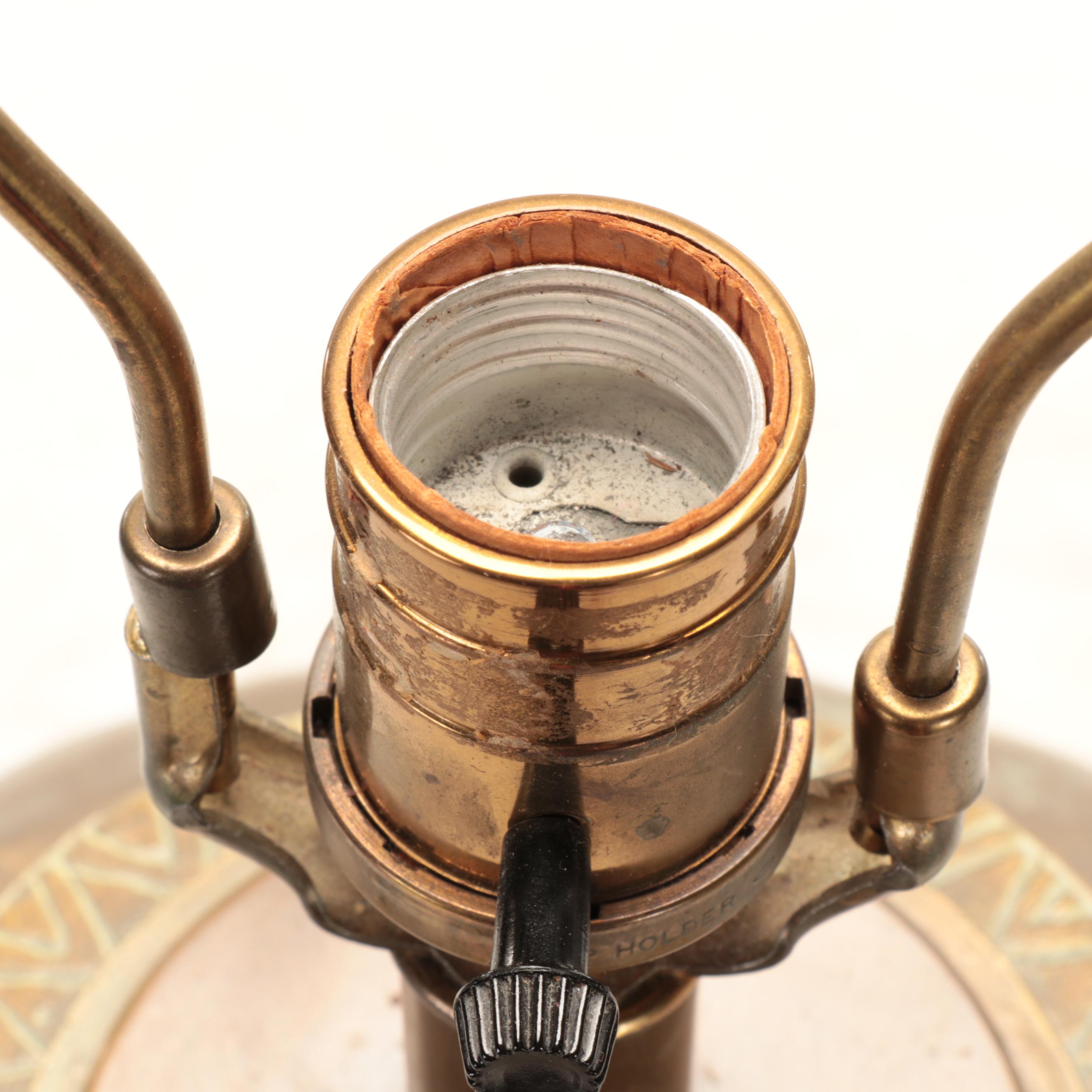 Ethan Allen Table Lamp in Metallic Rivet Finish