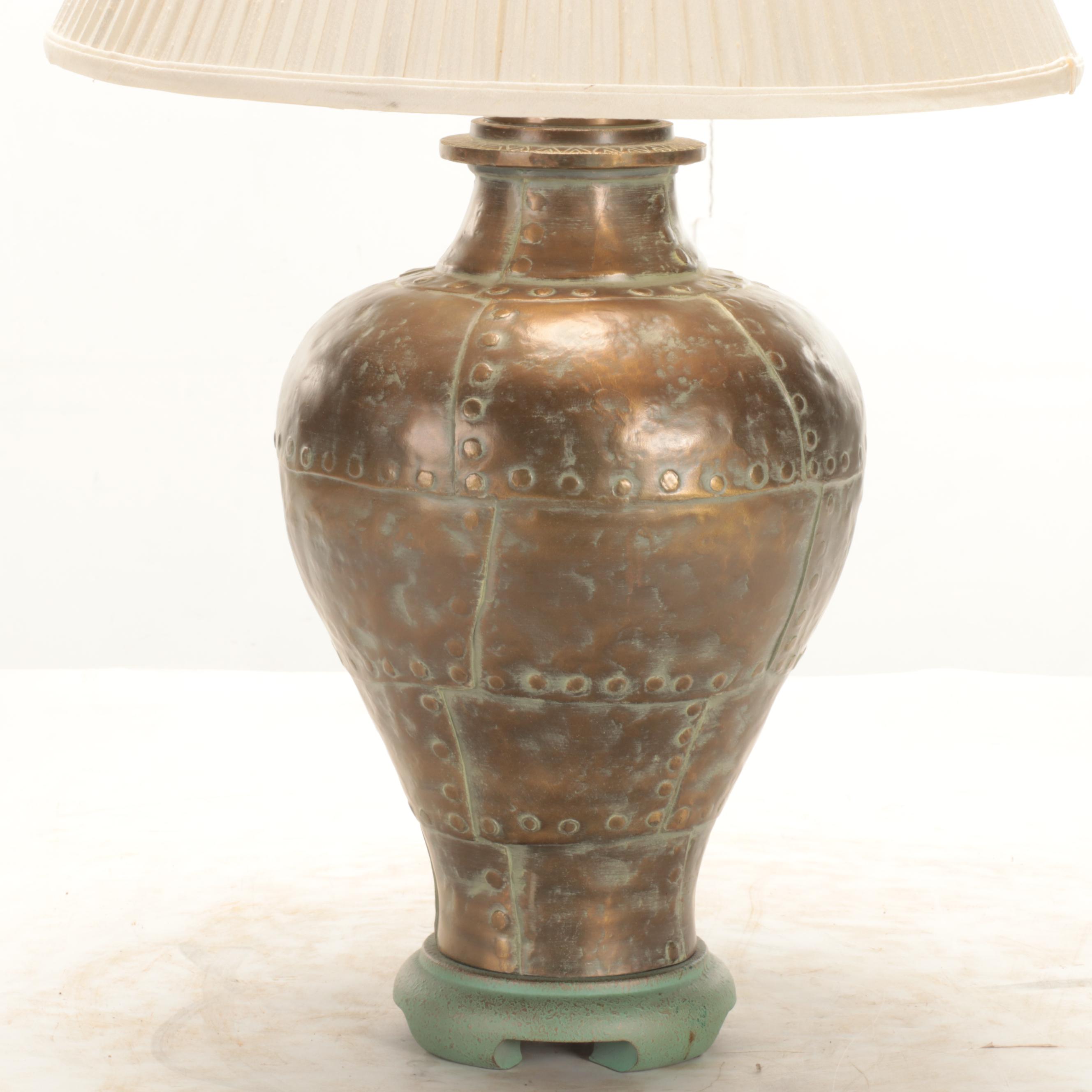 Ethan Allen Table Lamp in Metallic Rivet Finish