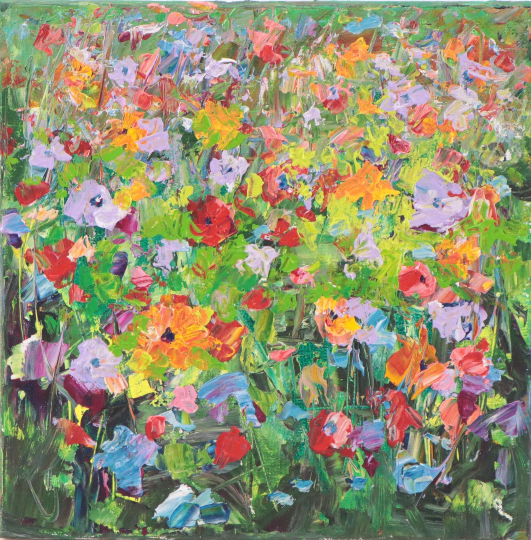 Amelia Colne Floral Acrylic Painting, 21st Century