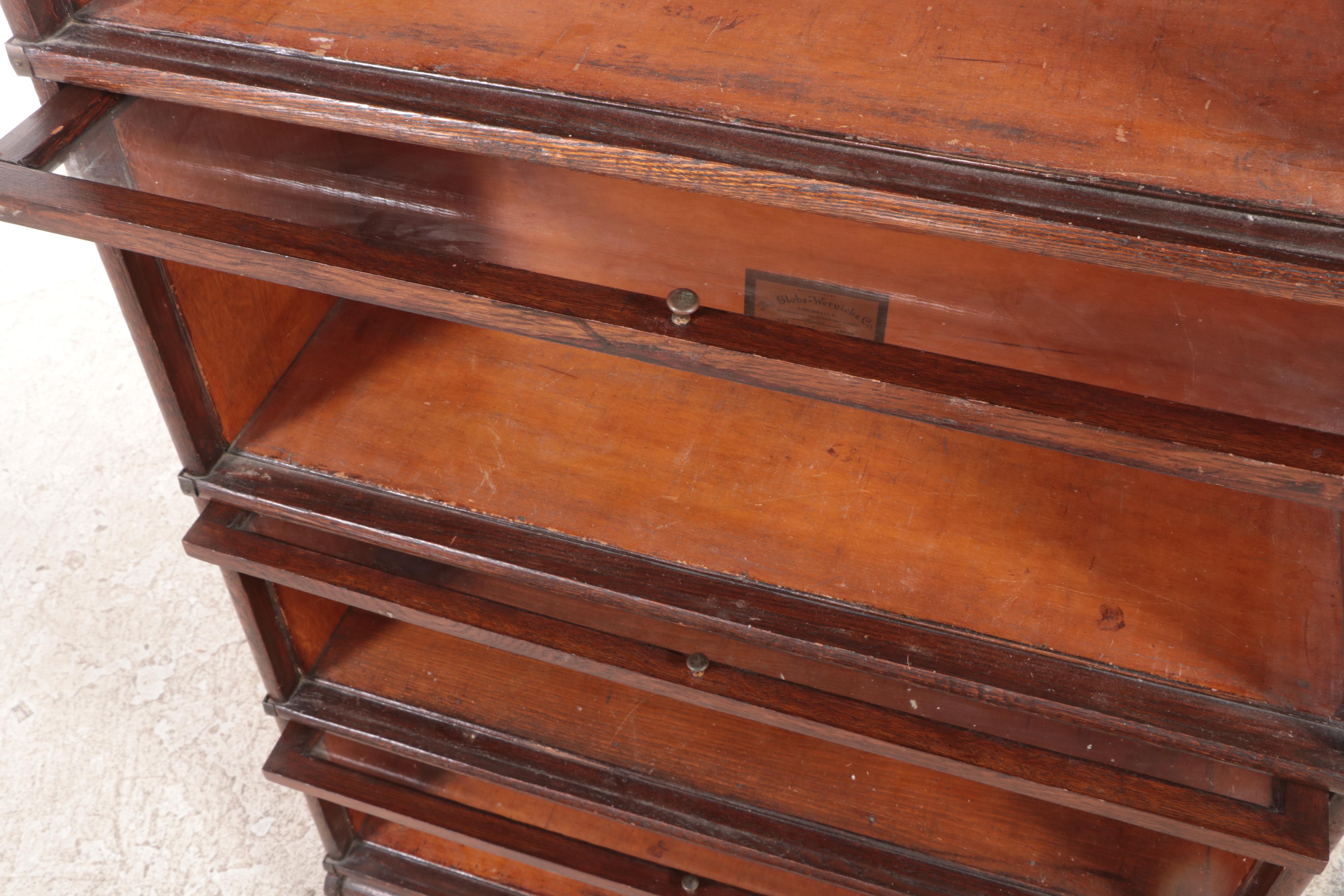 The Globe-Wernicke Co. Oak Four-Stack Barrister's Bookcase, Early 20th Century