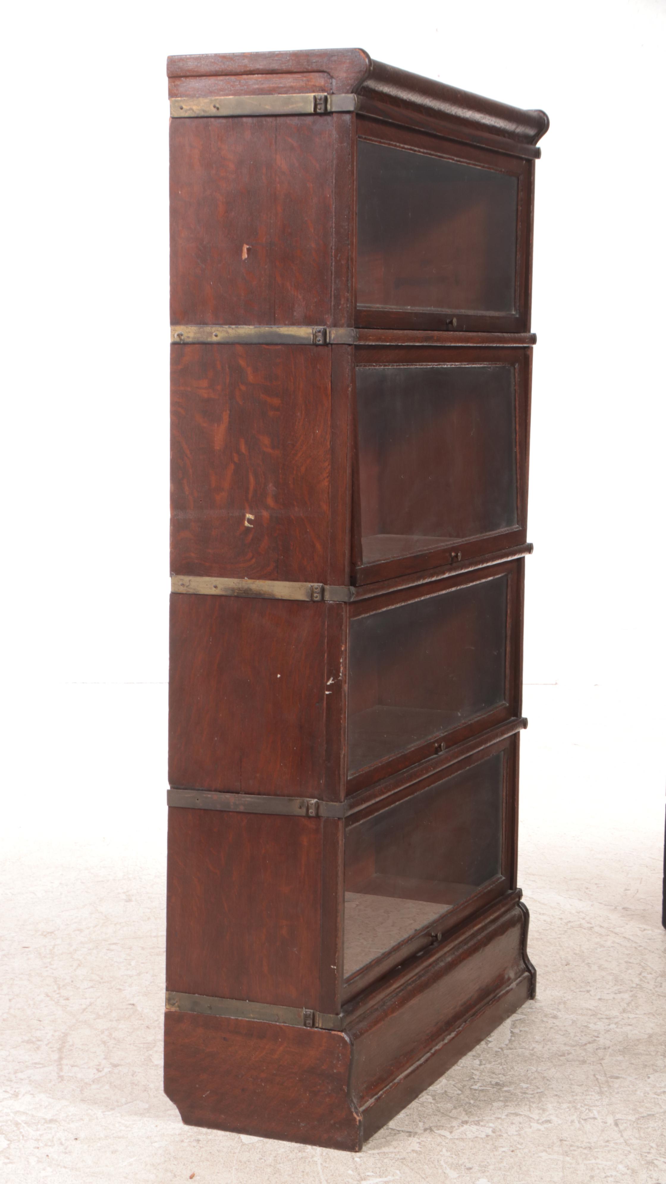 The Globe-Wernicke Co. Oak Four-Stack Barrister's Bookcase, Early 20th Century