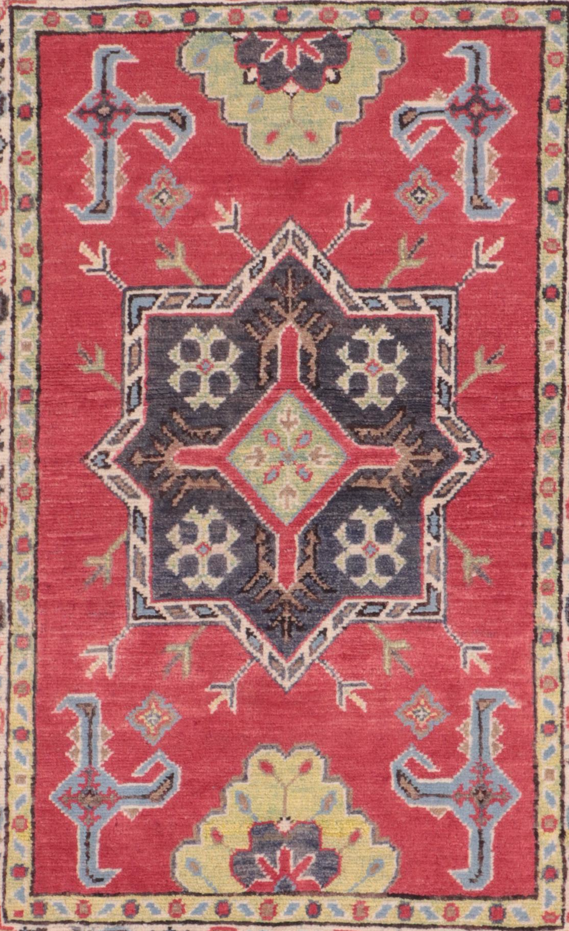 2'6 x 3'11 Hand-Knotted Pakistani Kazak-Style Accent Rug