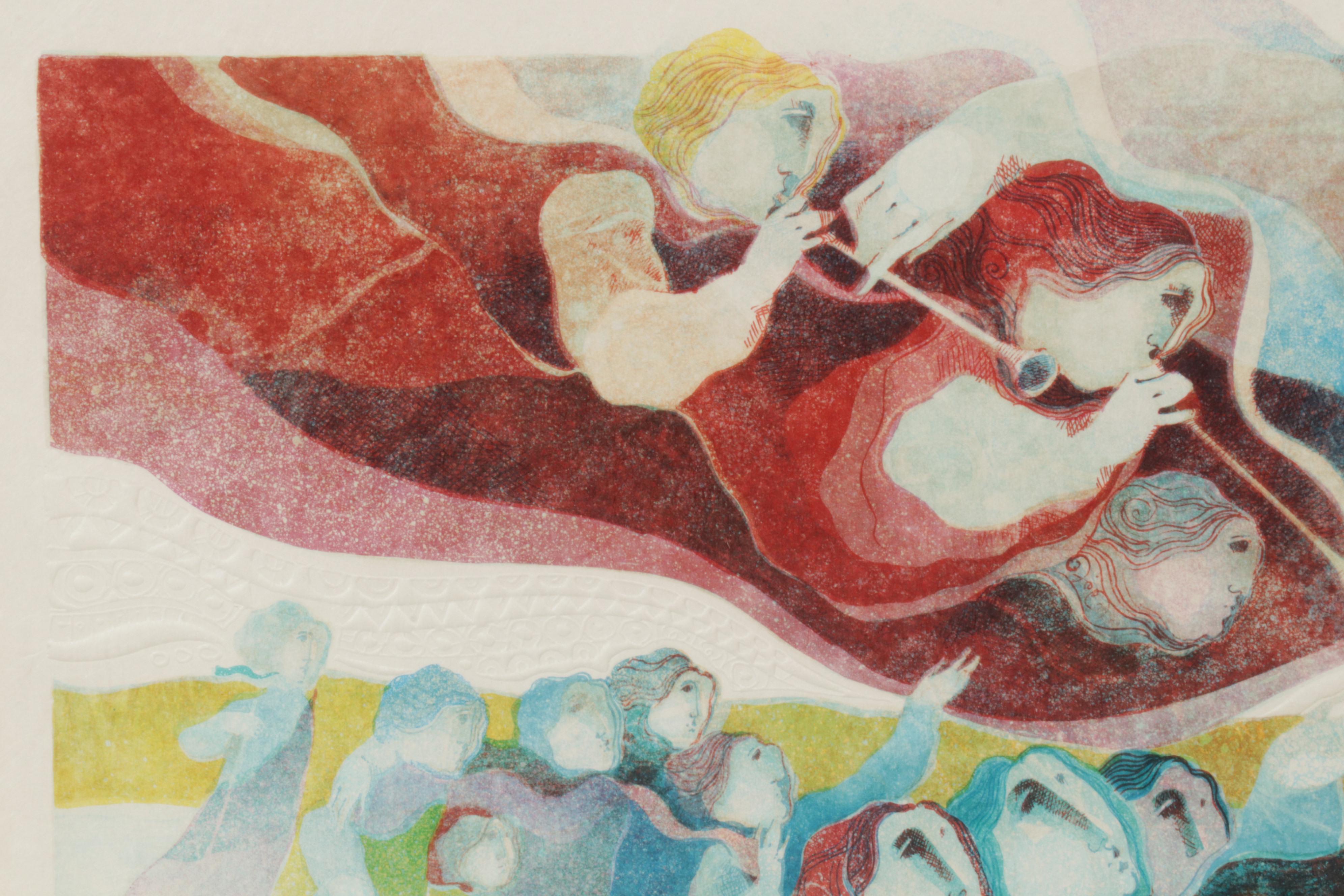 Àlvar Suñol "Suite Biblique II" Series Embossed Lithograph "The Exodus," 1990