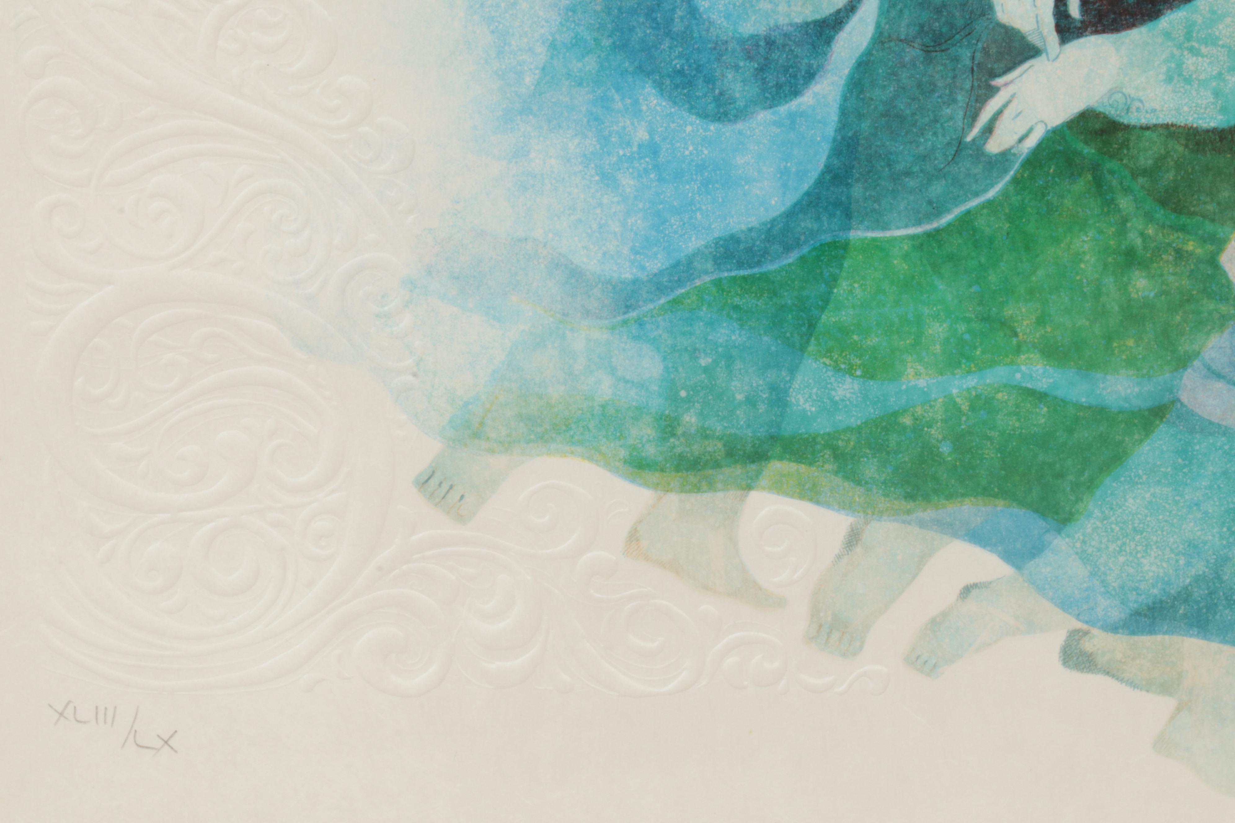 Àlvar Suñol "Suite Biblique II" Series Embossed Lithograph "The Exodus," 1990